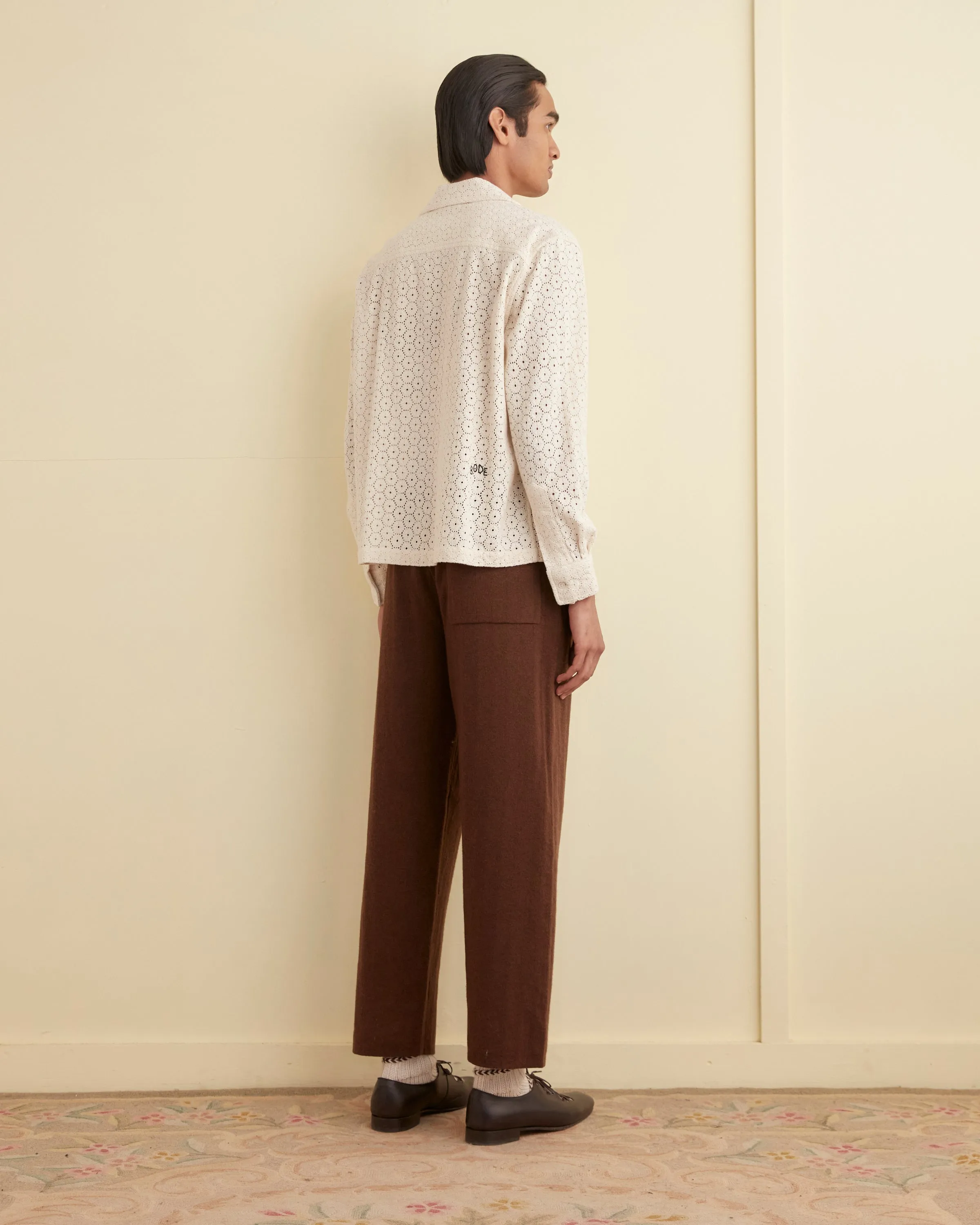 Geo Lace Overshirt - Ecru sold by BODE product image thumbnail 3