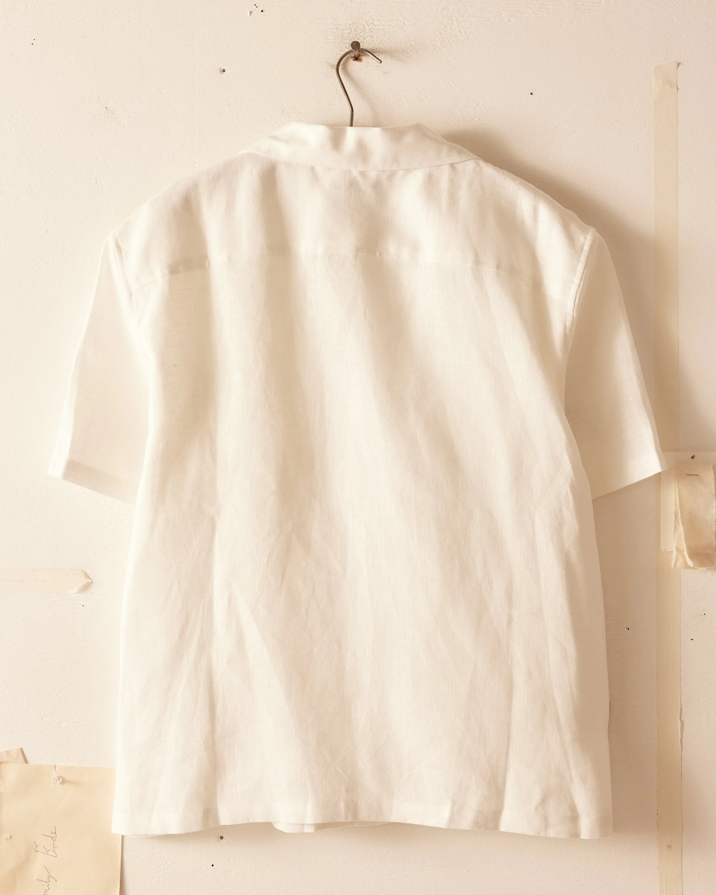 Blue Sailor Button Short Sleeve Shirt - White sold by BODE product image thumbnail 3
