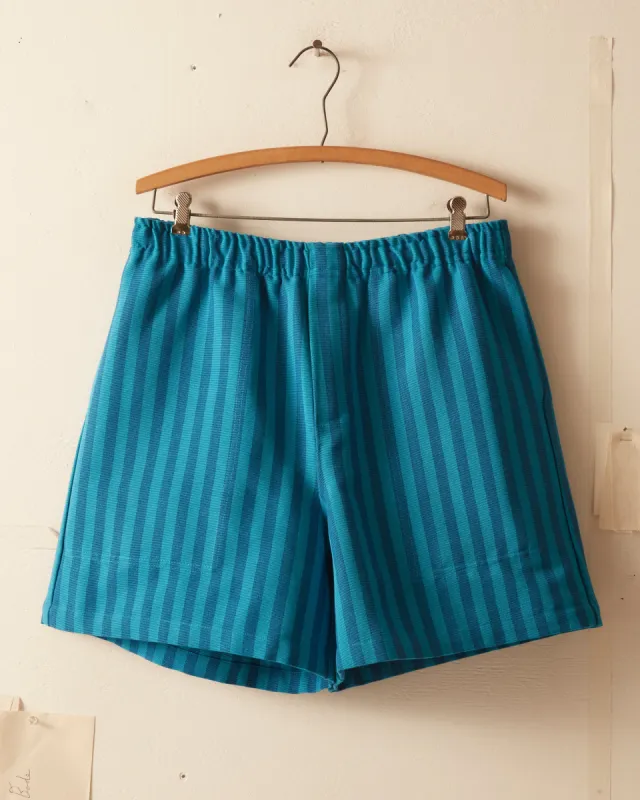 River Stripe Rugby Shorts made by BODE