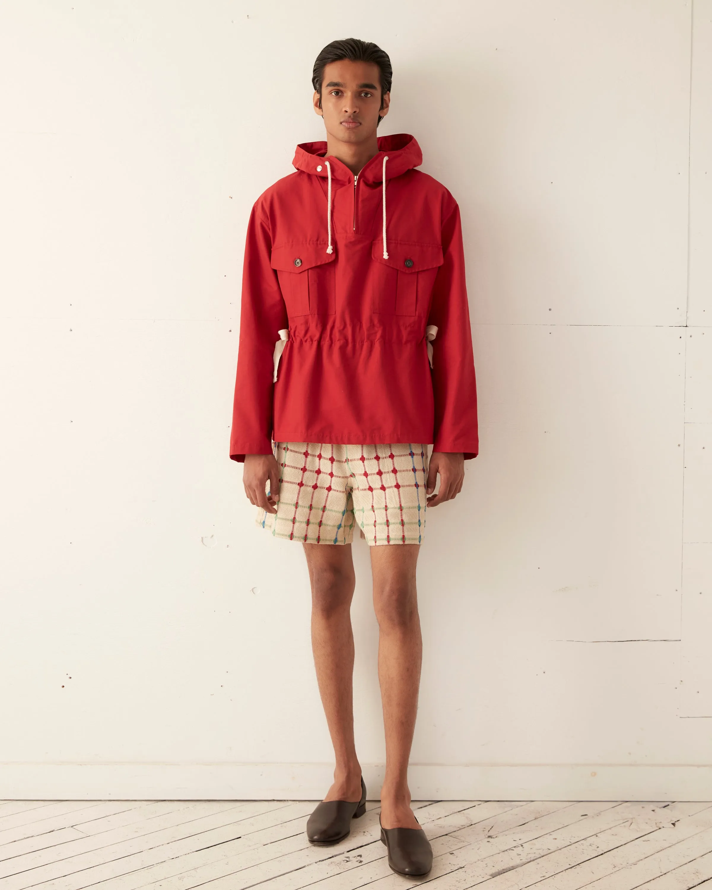 Nylon Tie Anorak - Red sold by BODE