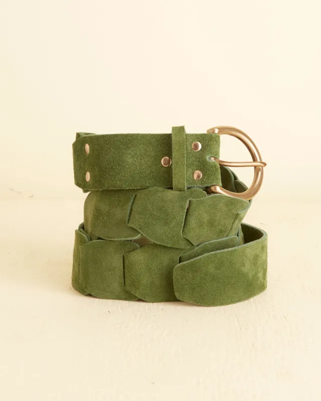 Suede Link Belt - Green made by BODE