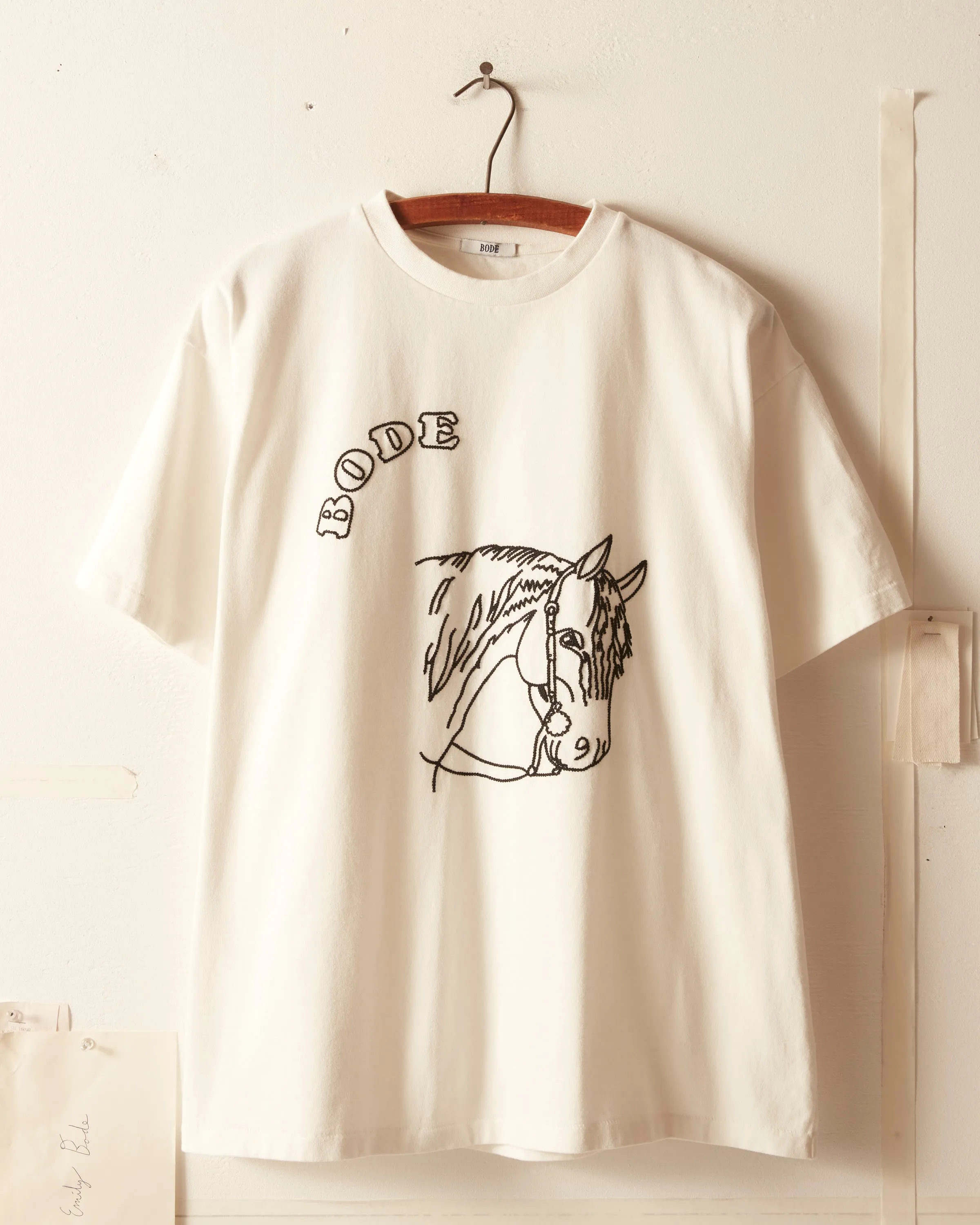 Embroidered Pony Tee - Cream sold by BODE product image thumbnail 2