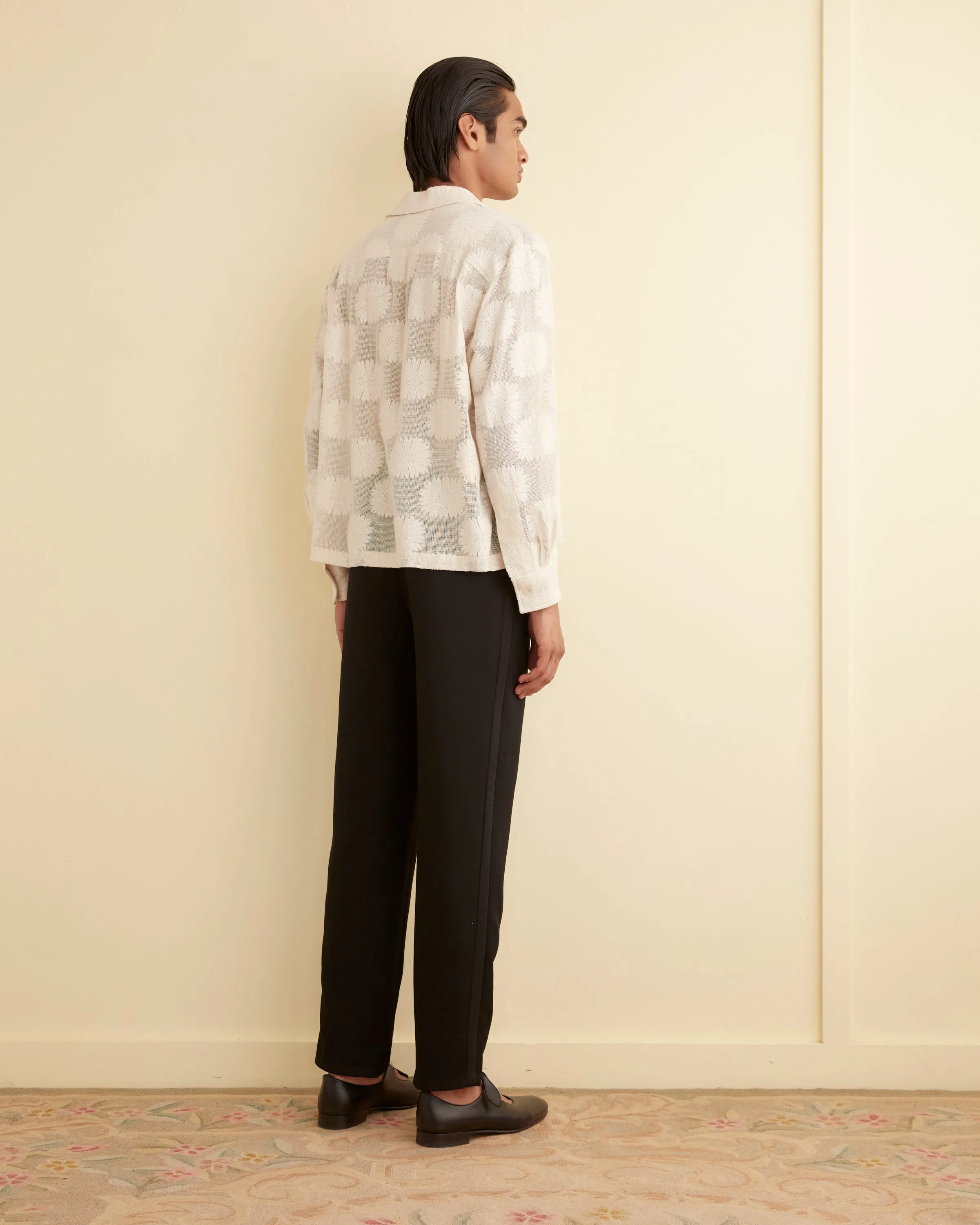 Sunflower Lace Long Sleeve Shirt - Ecru sold by BODE product image thumbnail 3