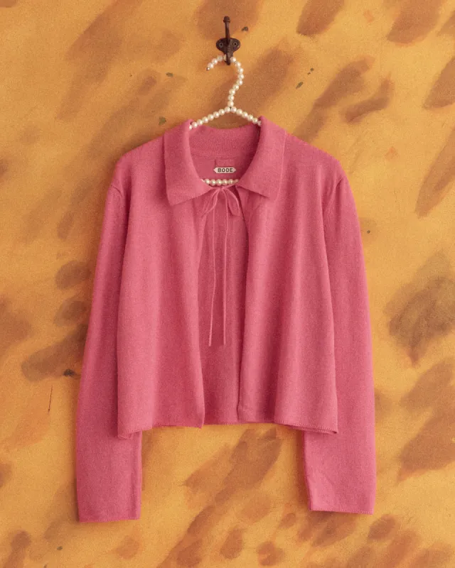 Lodge Cardigan - Pink sold by BODE