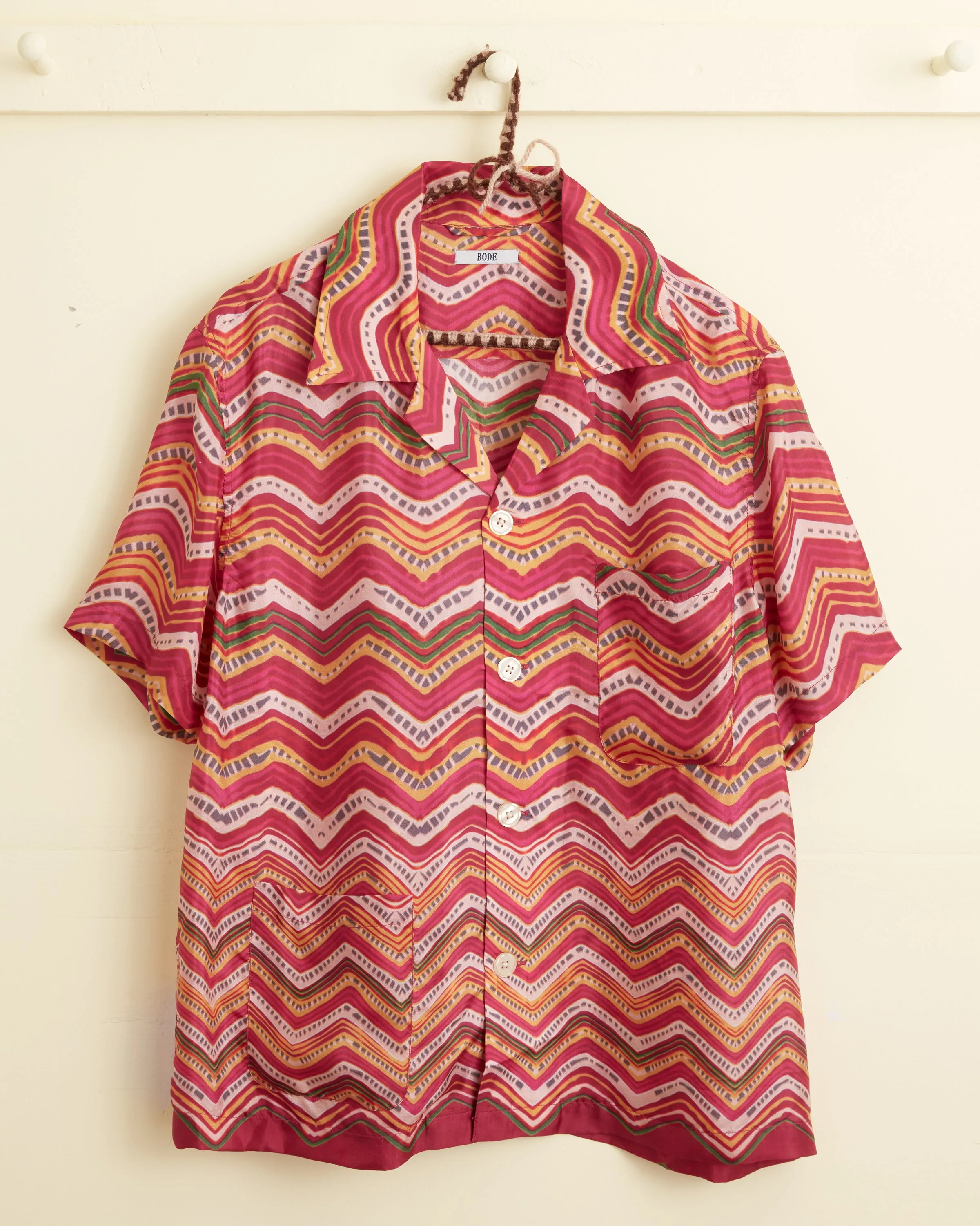 Mothra Zig-Zag Short Sleeve Shirt sold by BODE