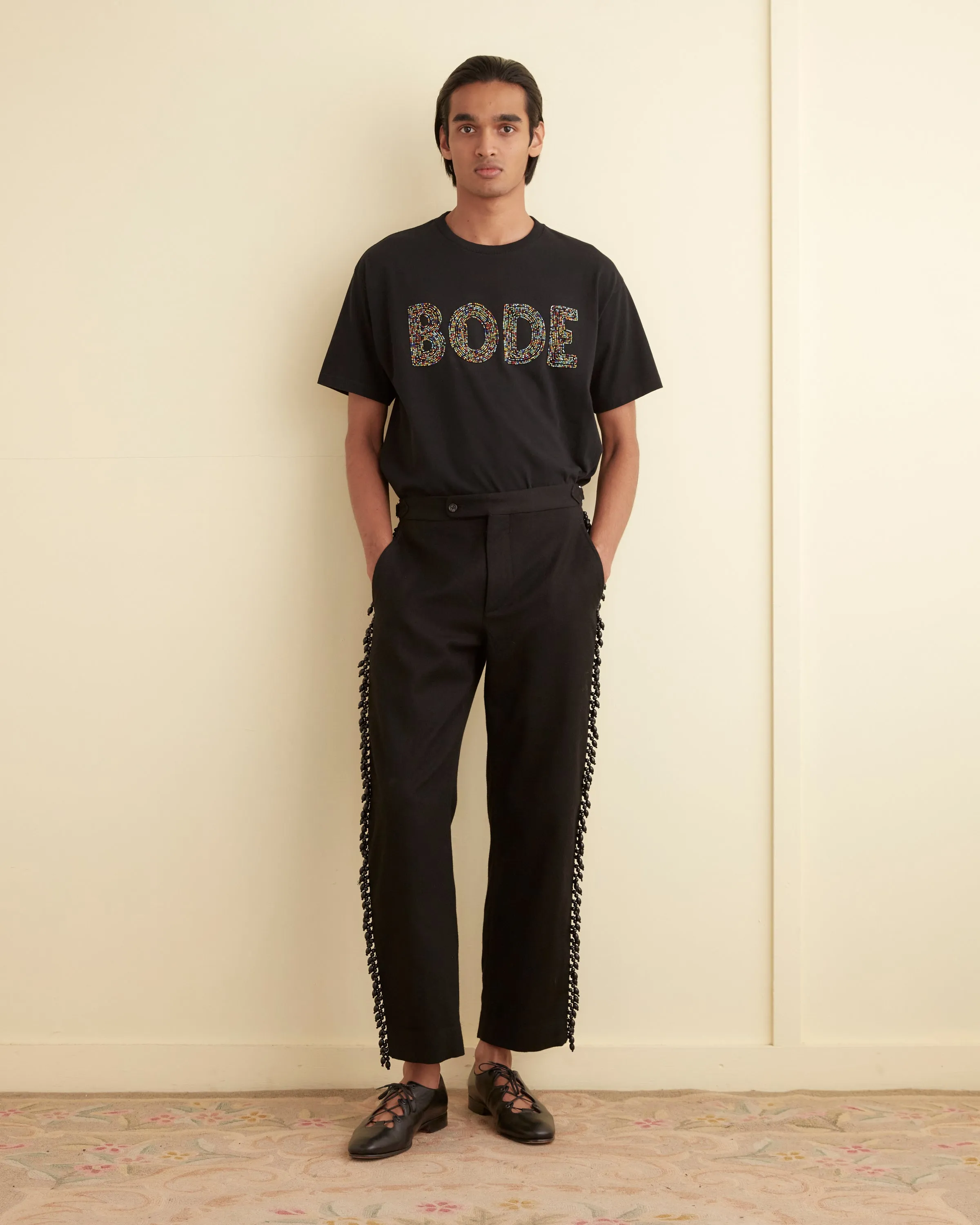 Beaded Fringe Trousers sold by BODE