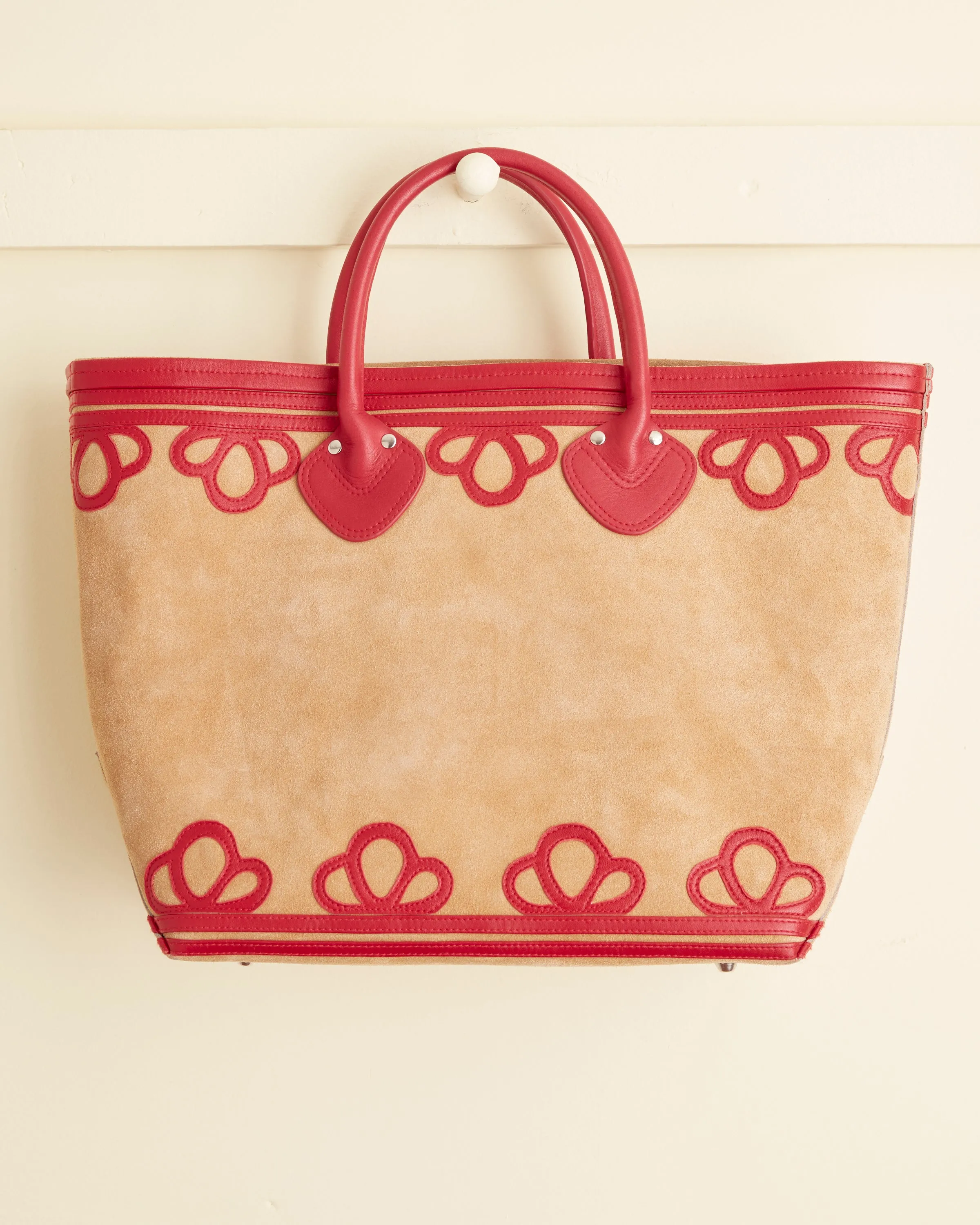 Trefoil Tote - Tan/Red sold by BODE