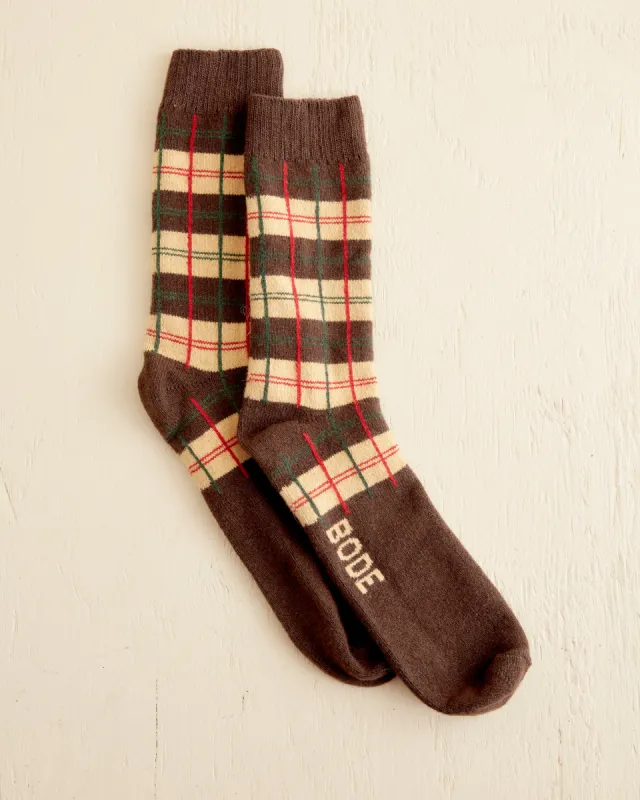 County Plaid Socks - Multi sold by BODE