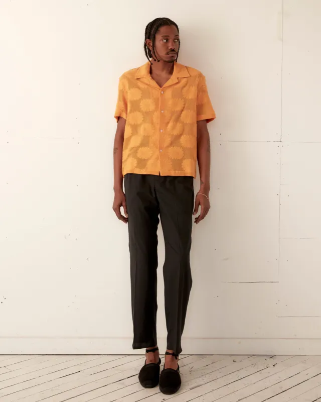 Sunflower Lace Short Sleeve Shirt - Golden sold by BODE