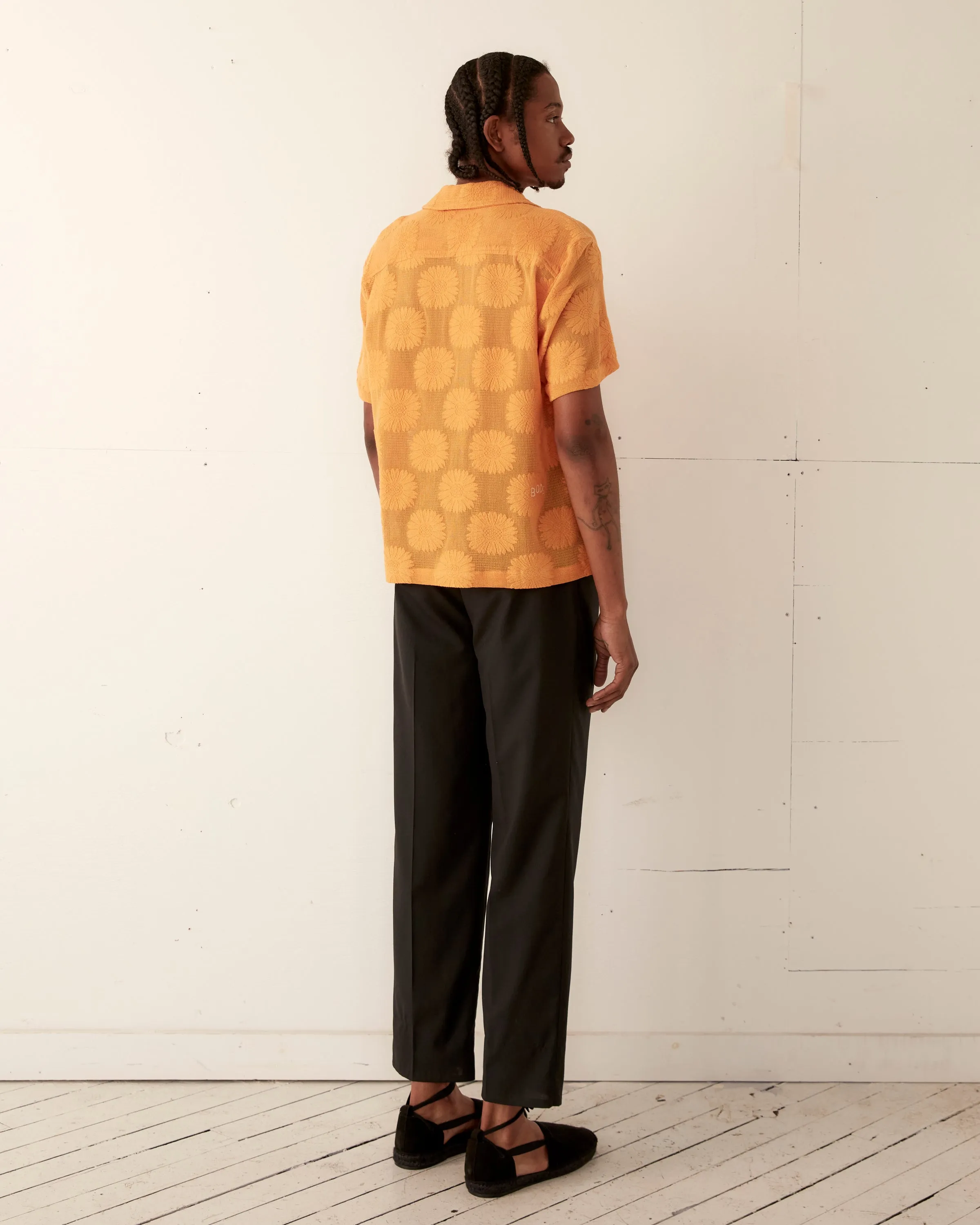 Sunflower Lace Short Sleeve Shirt - Golden sold by BODE product image thumbnail 4