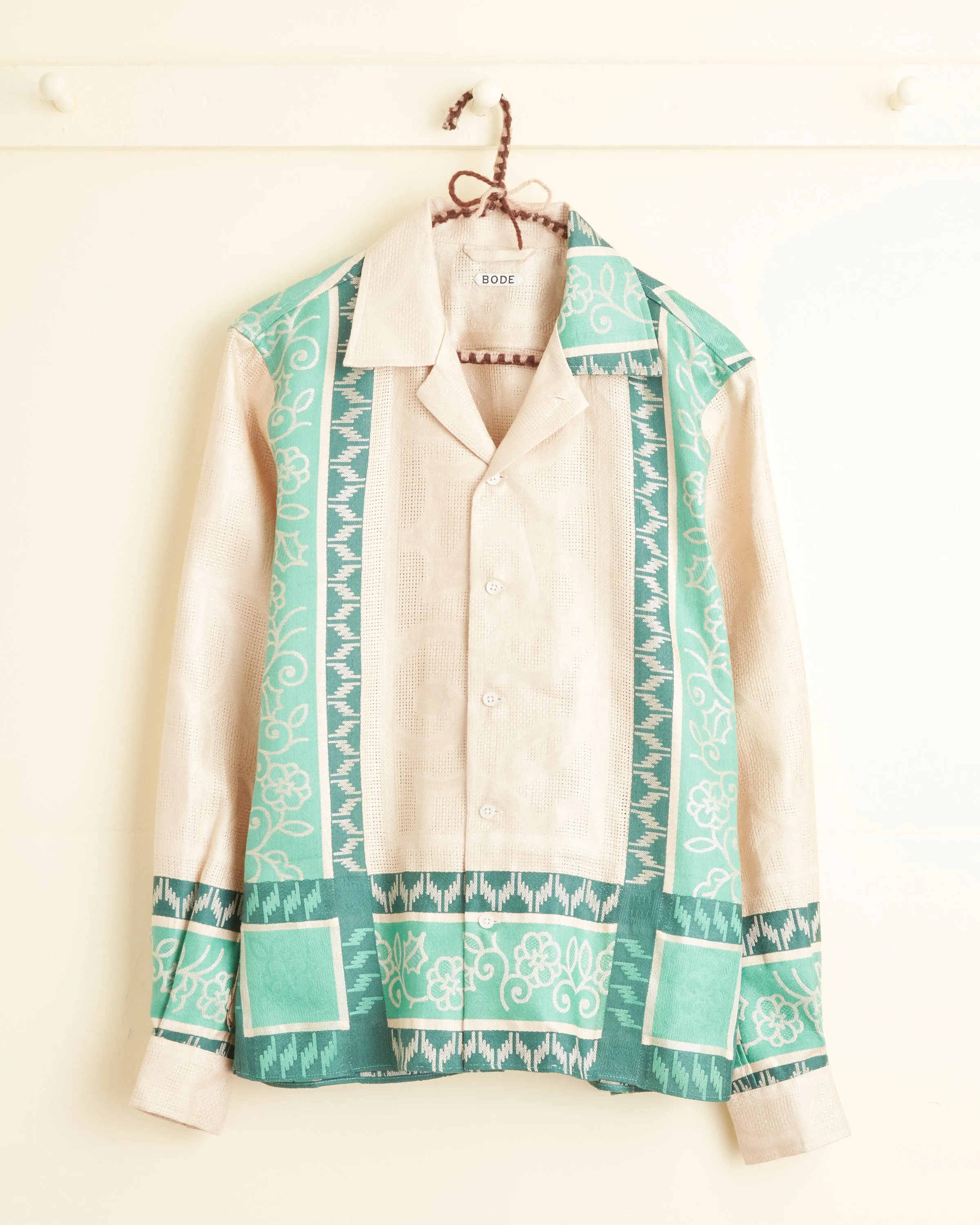 Jadeite Jacquard Long Sleeve Shirt - XS sold by BODE