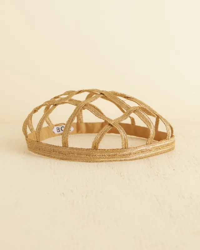 Braided Lamé Juliet Cap - Gold sold by BODE