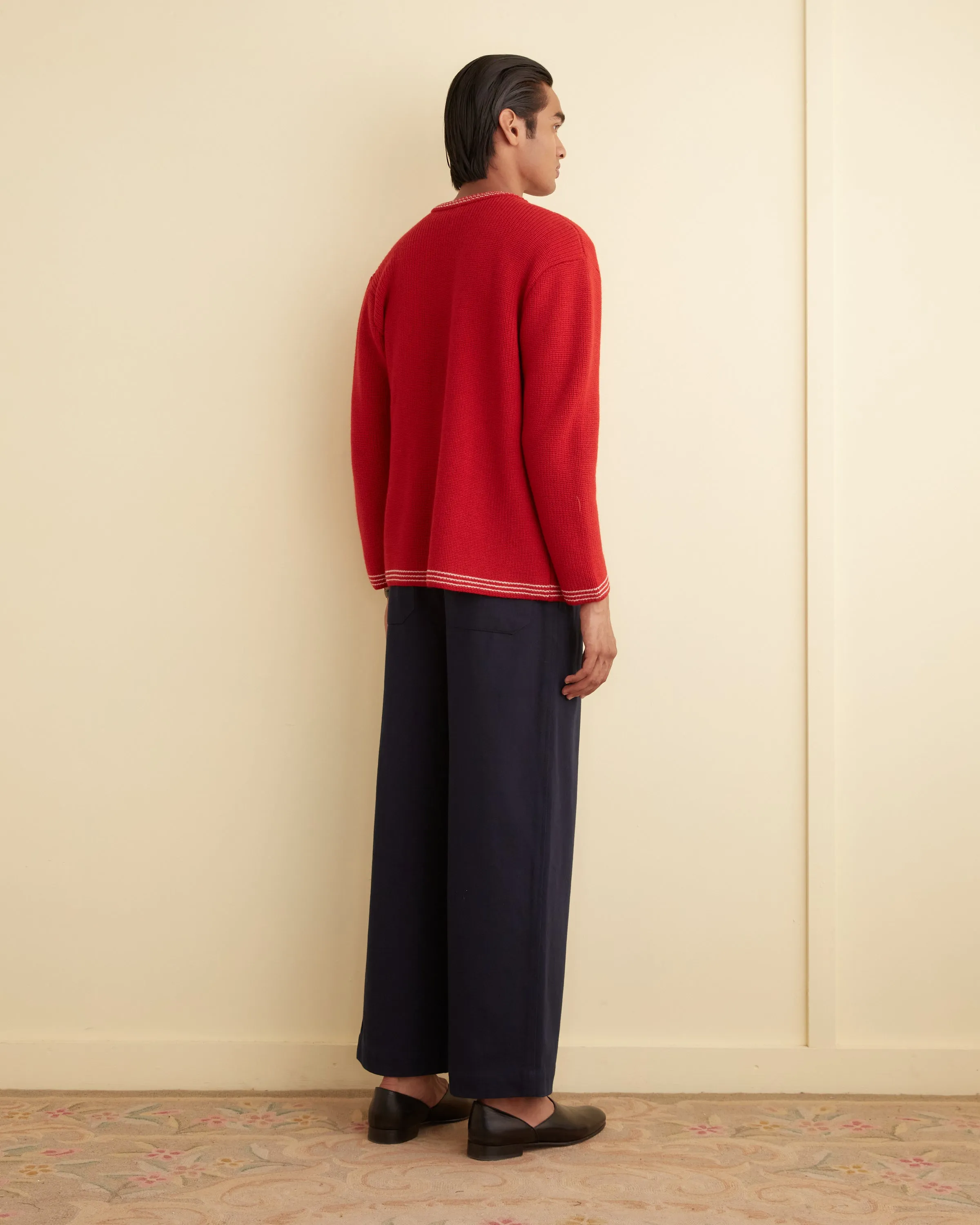 Shaker Stitch Cardigan - Red sold by BODE product image thumbnail 3