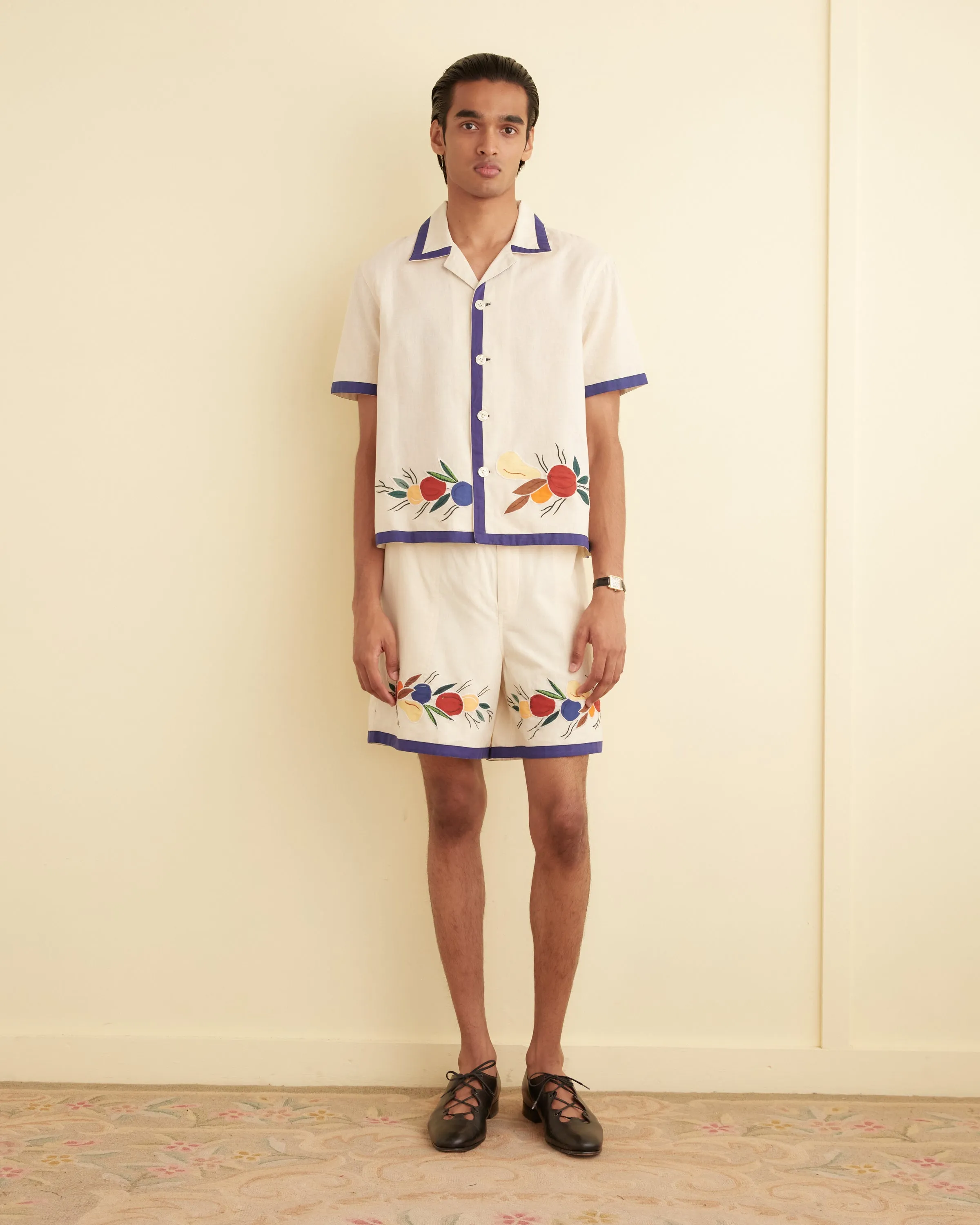 Appliqué Fruit Bunch Shorts sold by BODE