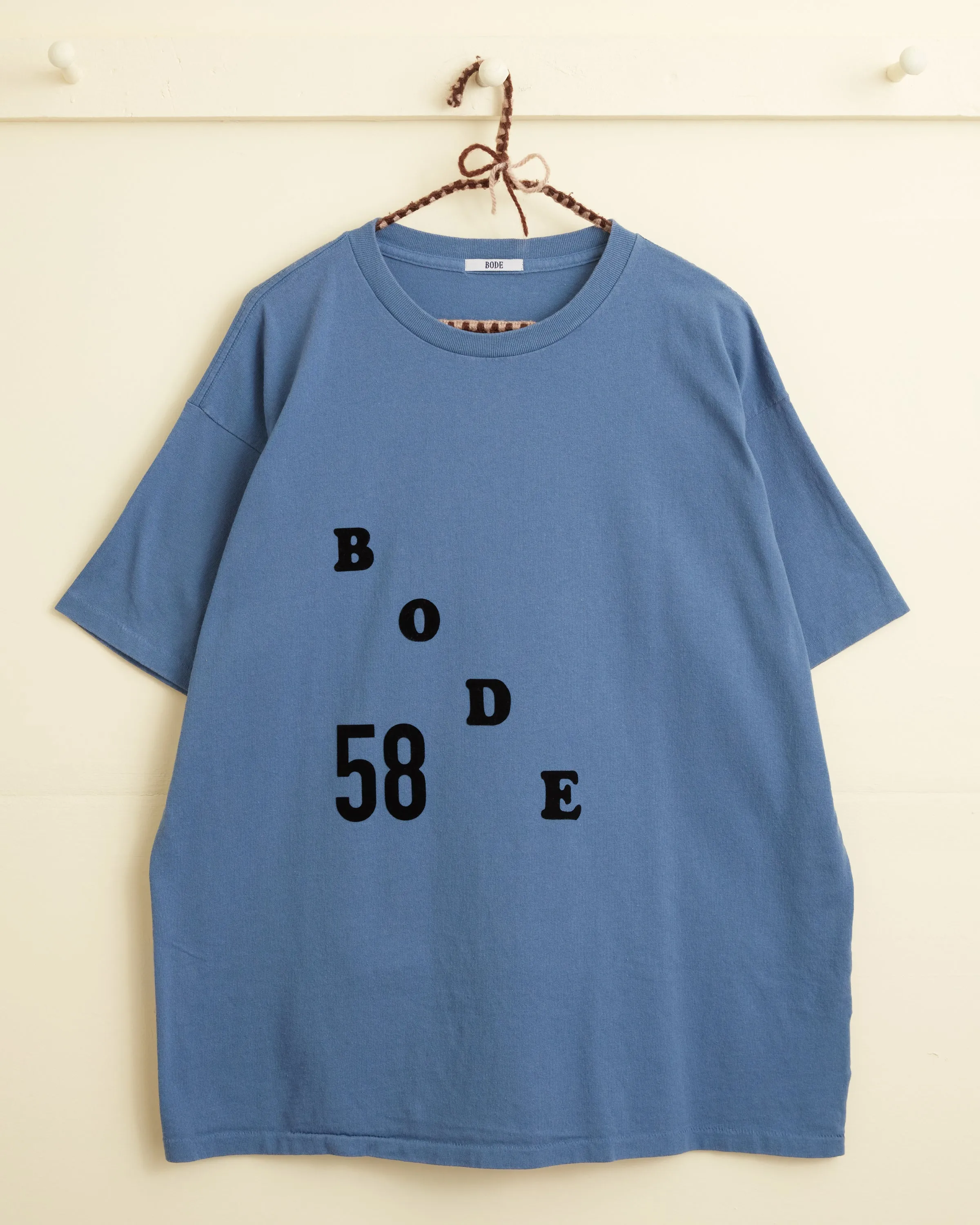 Flocked Bode Tee - Blue sold by BODE