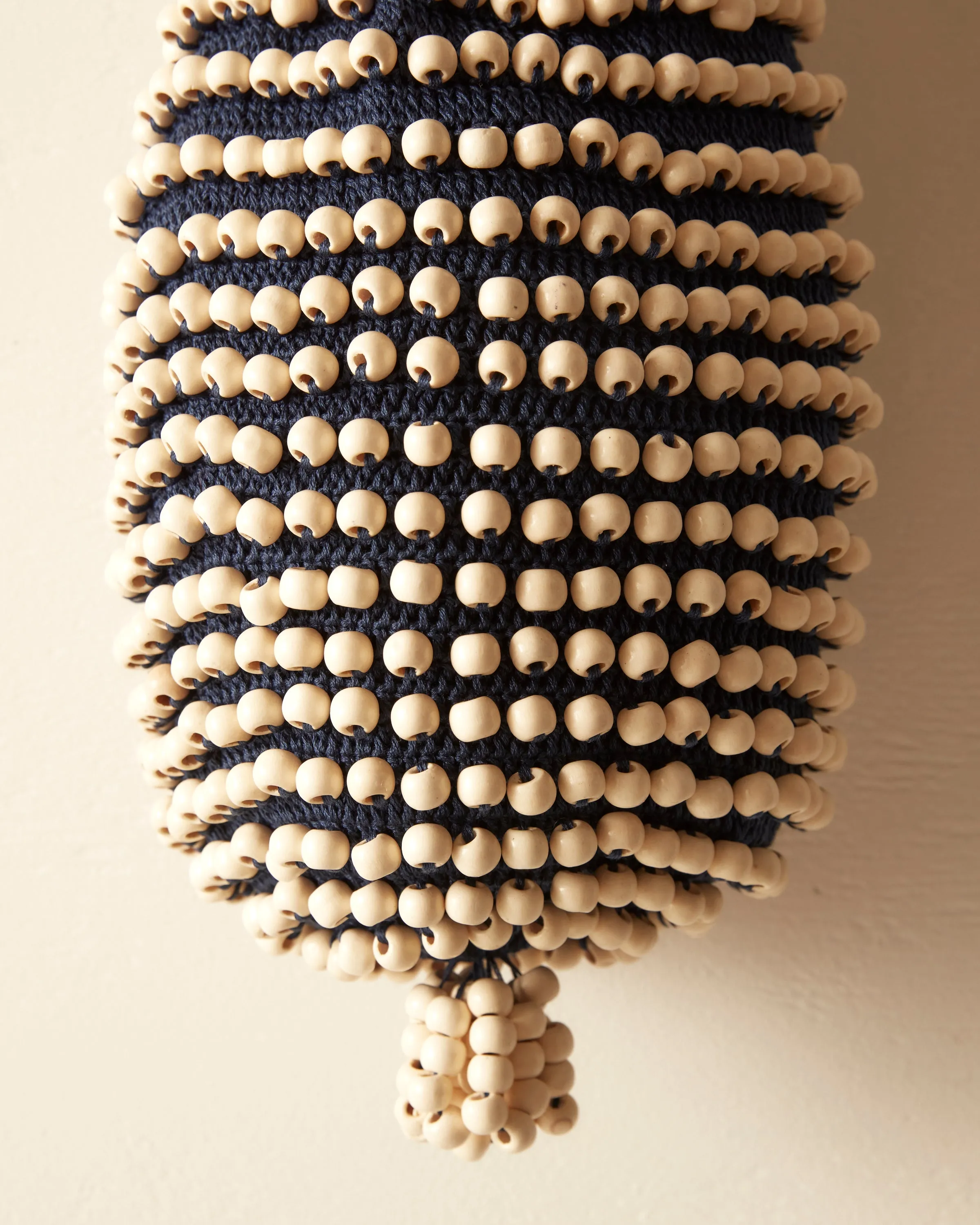 Large Beaded Crochet Bag - Navy Cream sold by BODE product image thumbnail 2