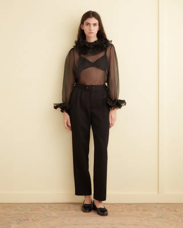 Boo Ruffle Top - Black sold by BODE