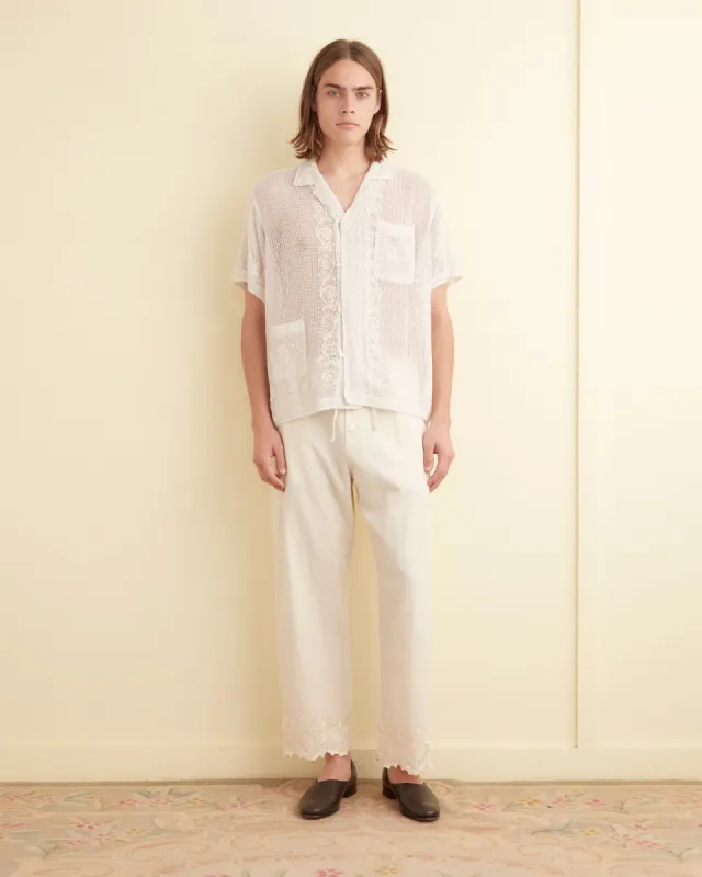 Mesh Filigree Short Sleeve Shirt sold by BODE