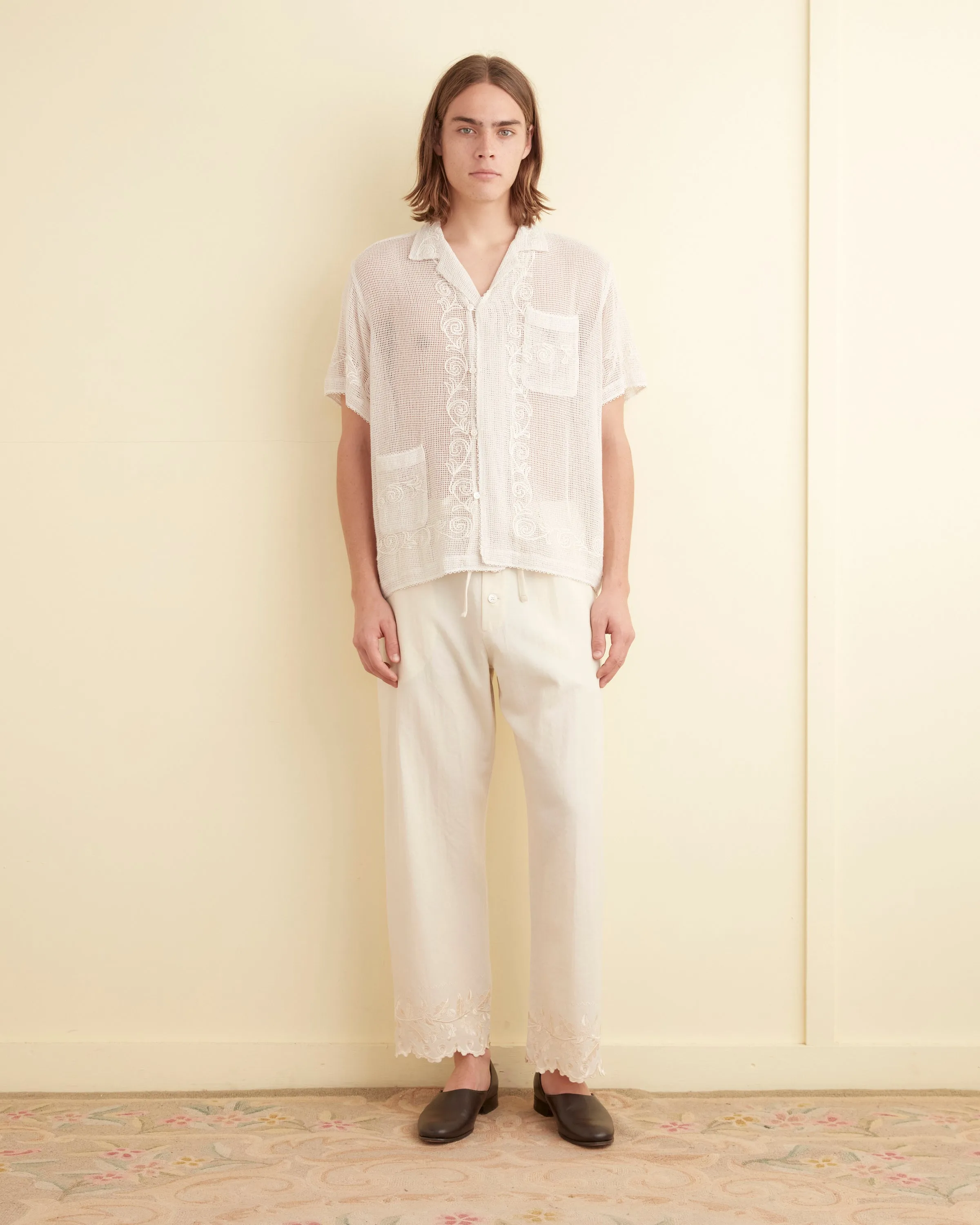 Mesh Filigree Short Sleeve Shirt sold by BODE