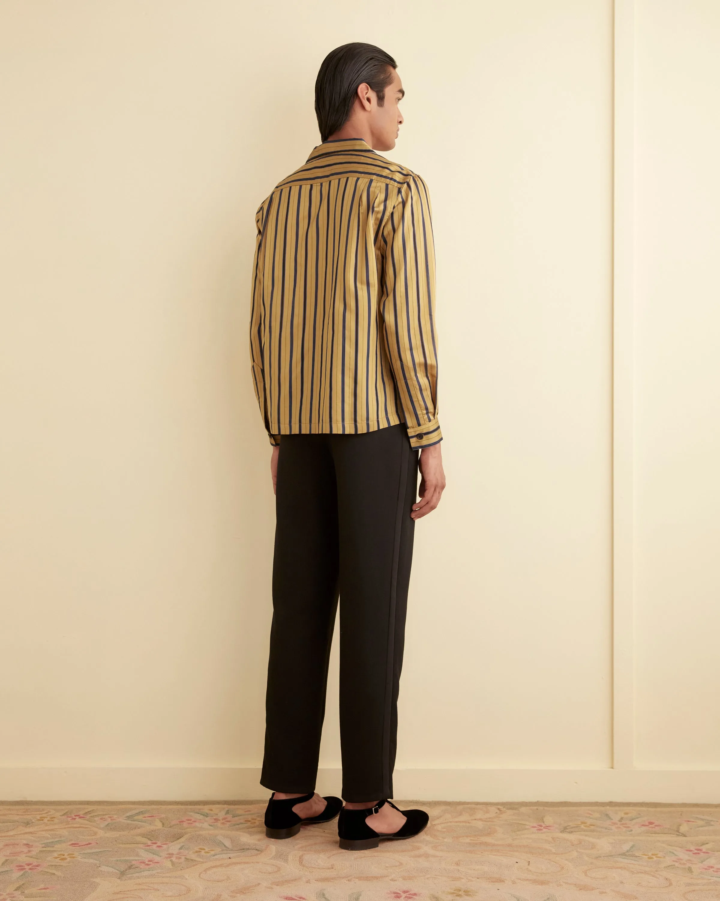 Alumni Stripe Long Sleeve Shirt - Yellow sold by BODE product image thumbnail 3