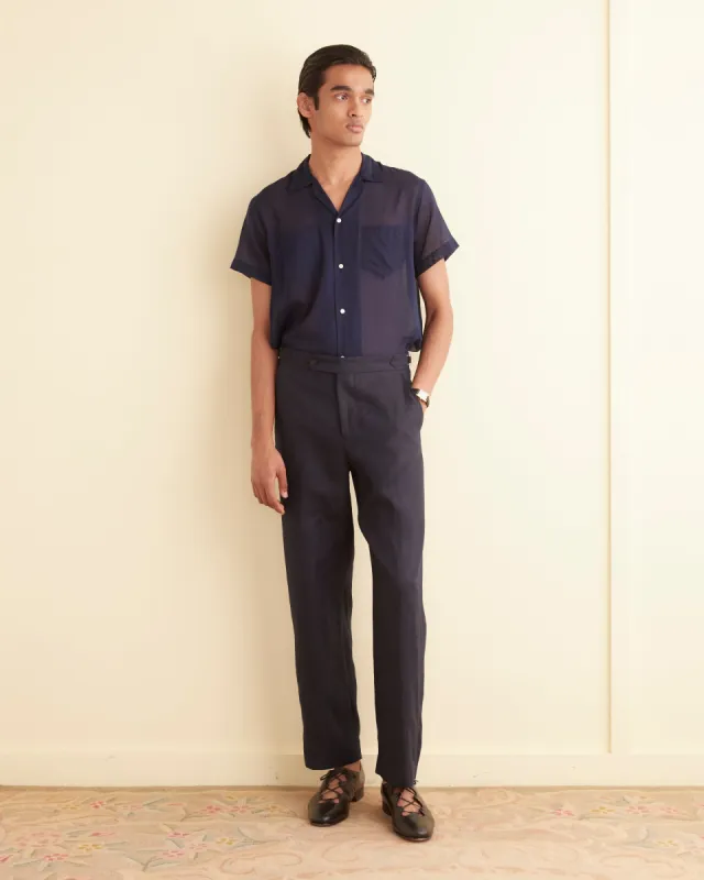 Linen Suiting Trousers - Navy sold by BODE