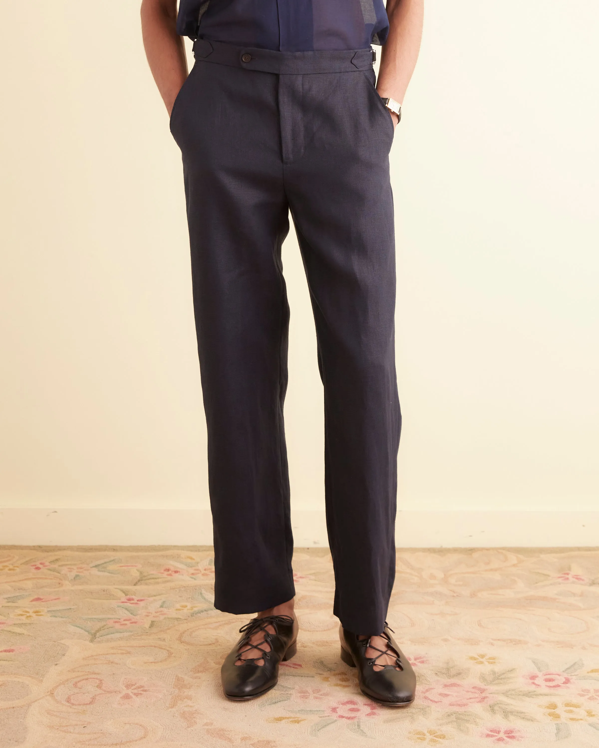 Linen Suiting Trousers - Navy sold by BODE product image thumbnail 2