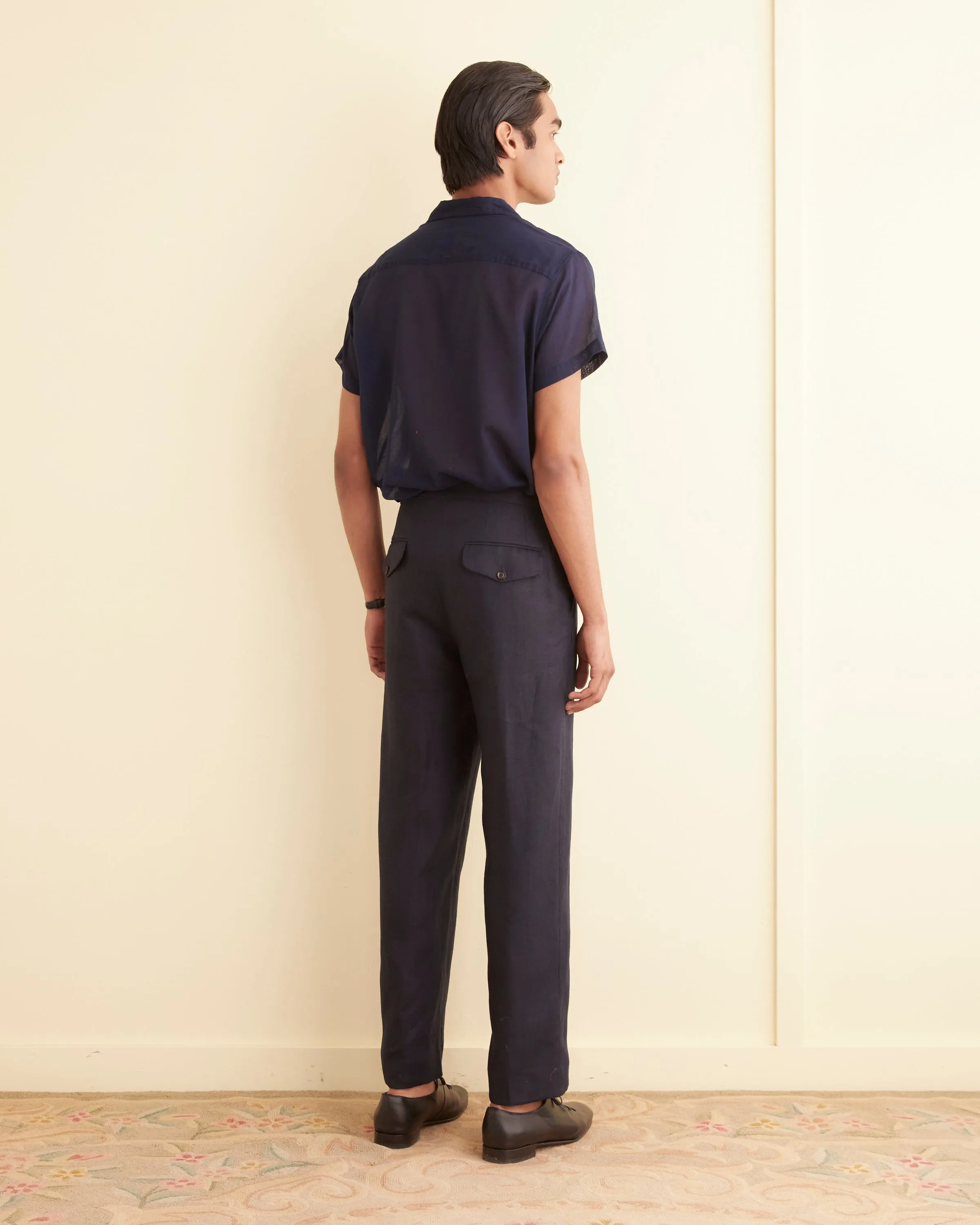 Linen Suiting Trousers - Navy sold by BODE product image thumbnail 3