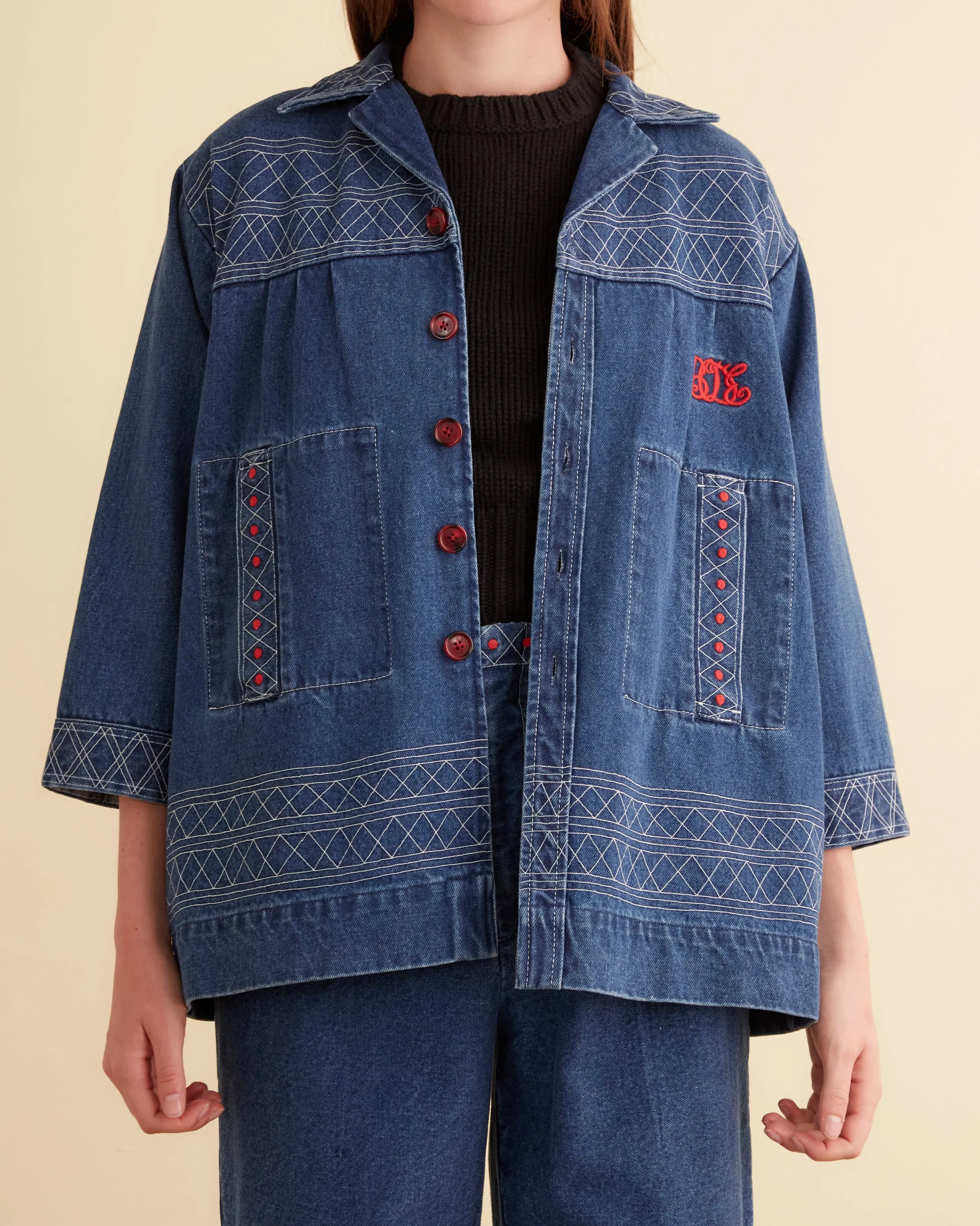 Embroidered Denim Quincy Jacket sold by BODE product image thumbnail 2