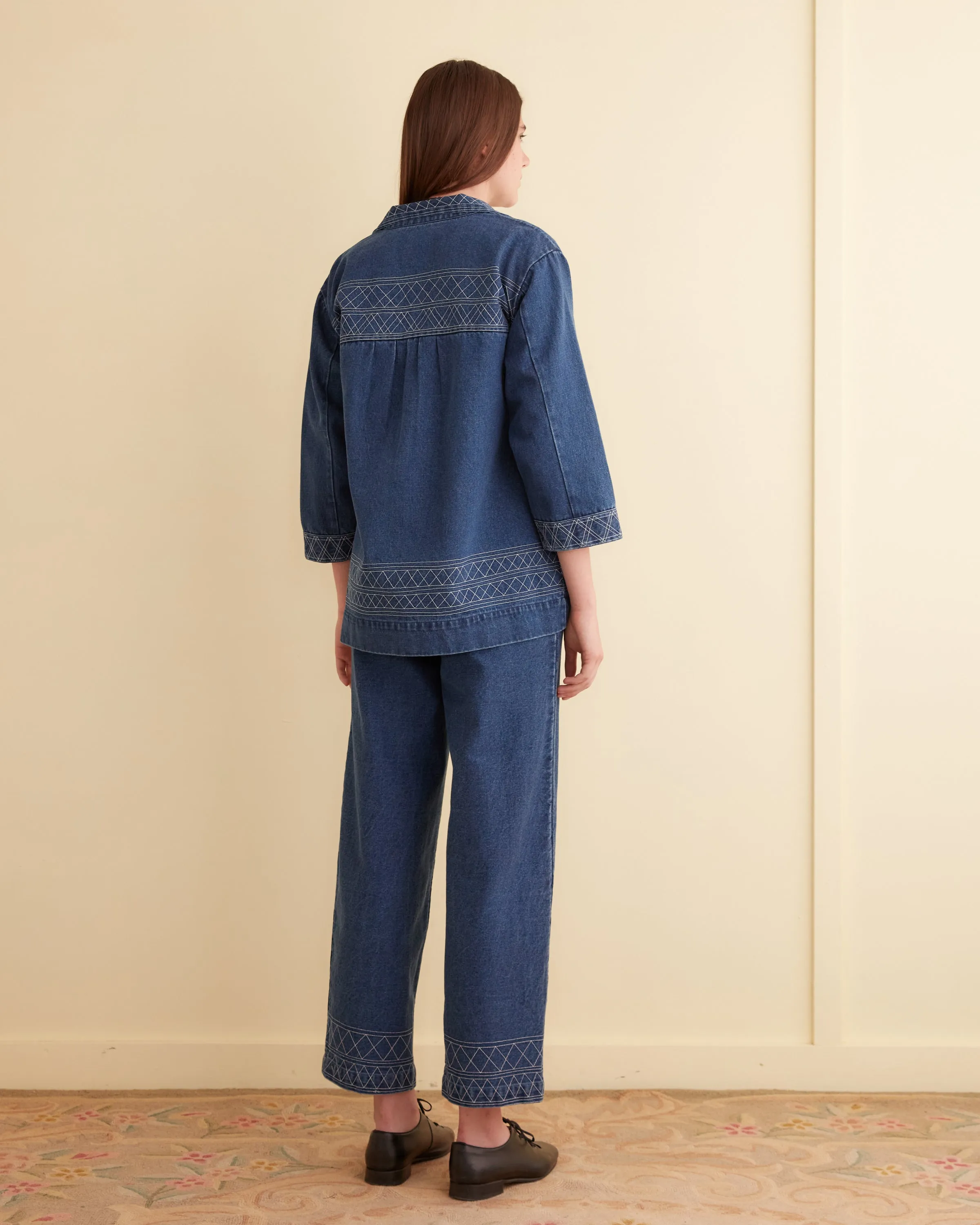 Embroidered Denim Quincy Jacket sold by BODE product image thumbnail 3