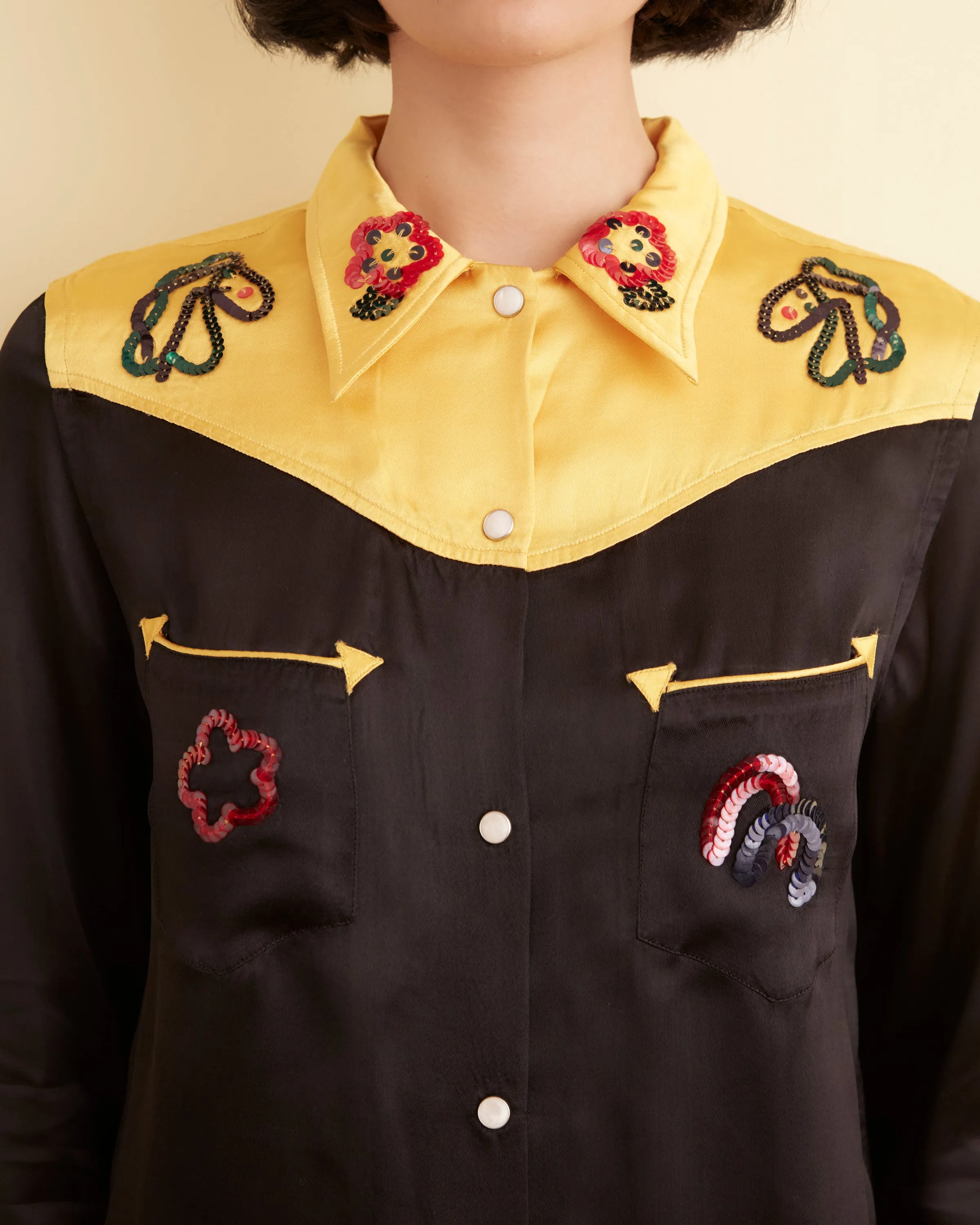 Sequin Rodeo Shirt - Gold/Black sold by BODE product image thumbnail 2