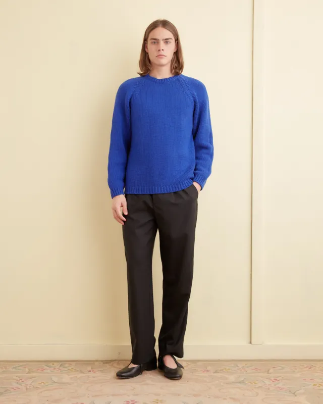 Cashmere Crewneck - Lapis sold by BODE