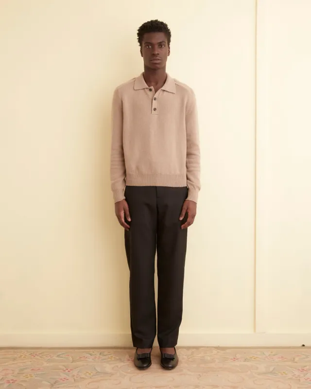 Cashmere Polo - Oatmeal sold by BODE