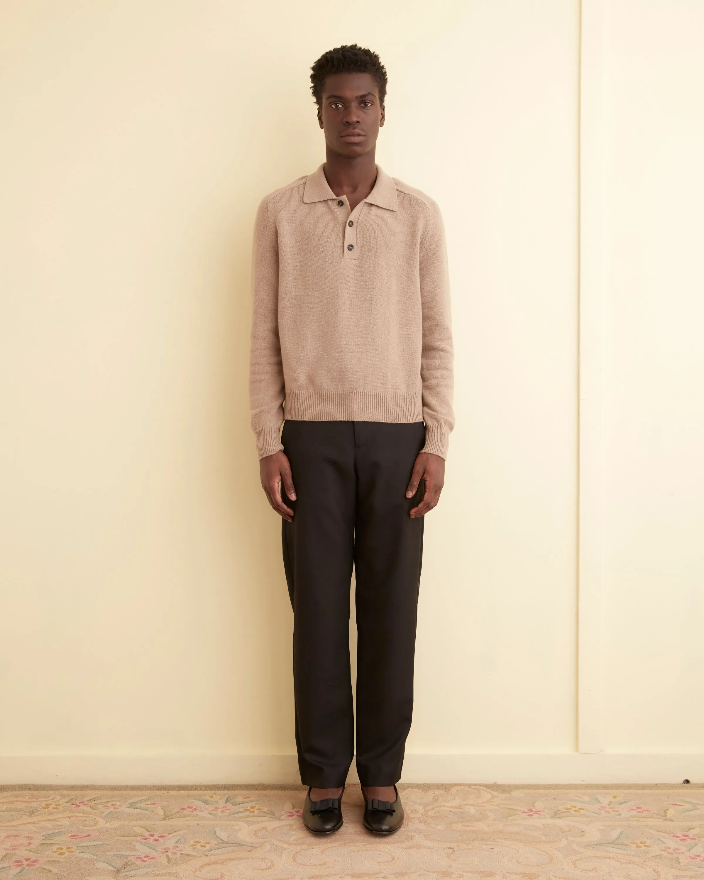 Cashmere Polo - Oatmeal sold by BODE