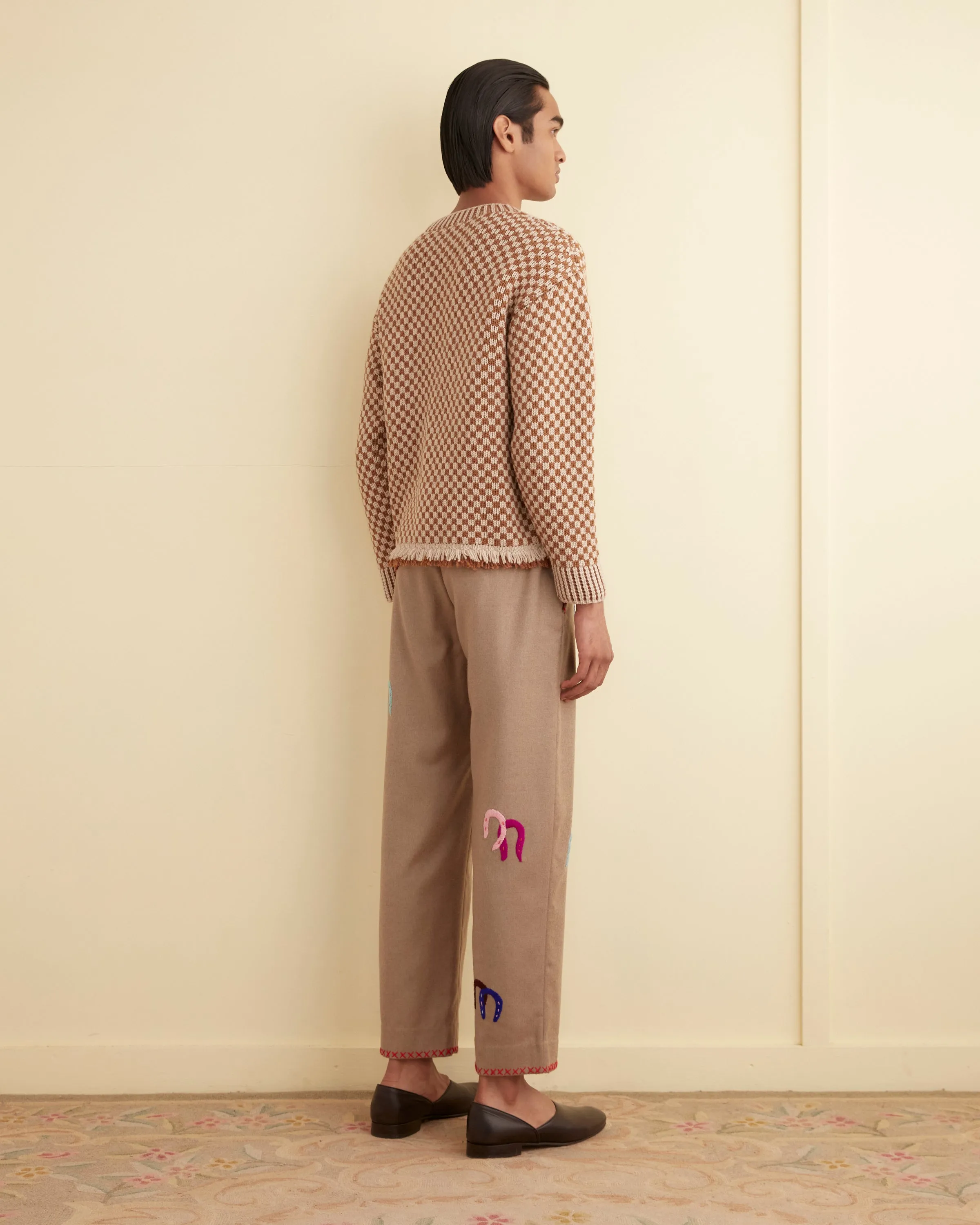 Fringe Check Pullover - Brown sold by BODE product image thumbnail 3