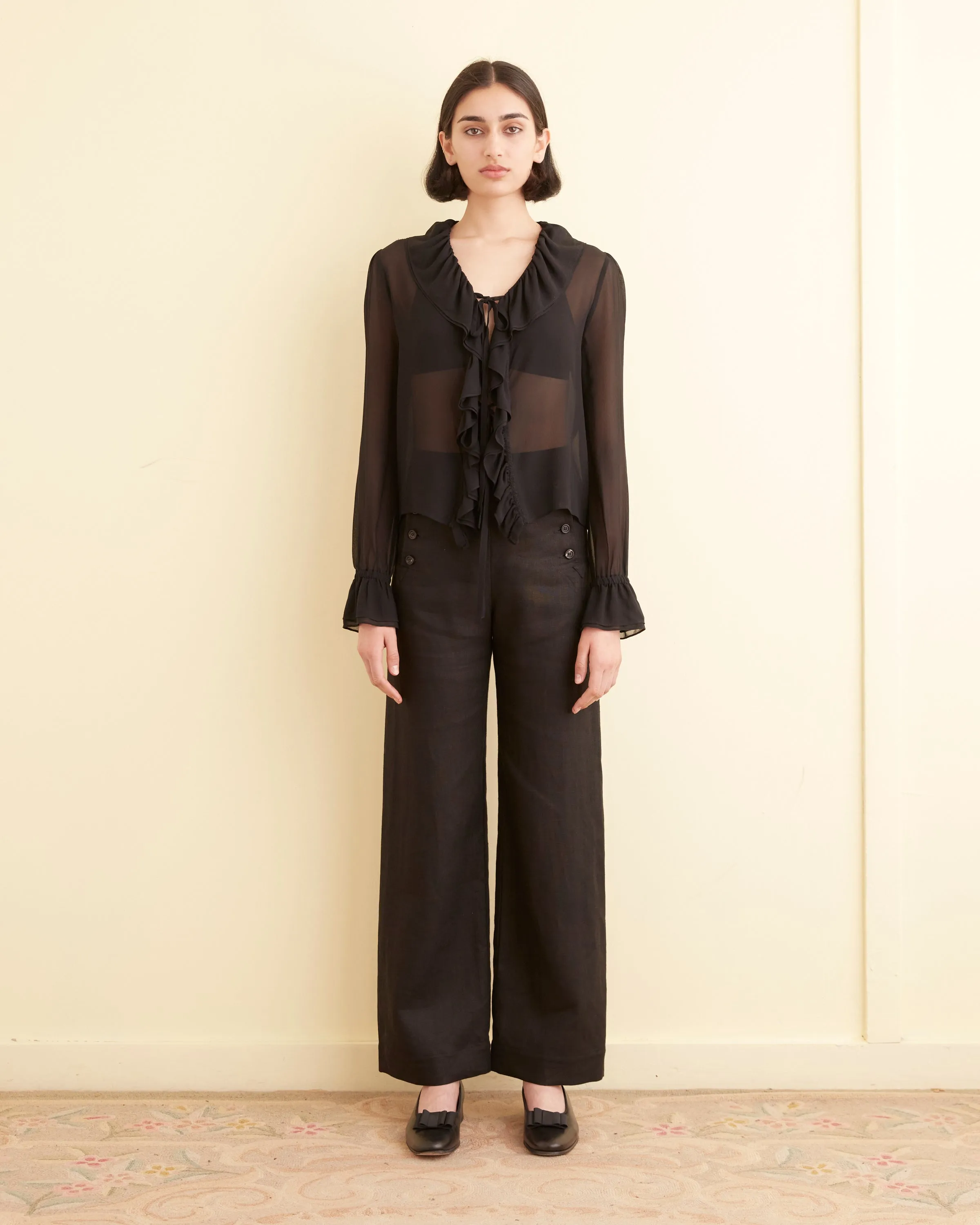 Flounce Blouse - Black sold by BODE