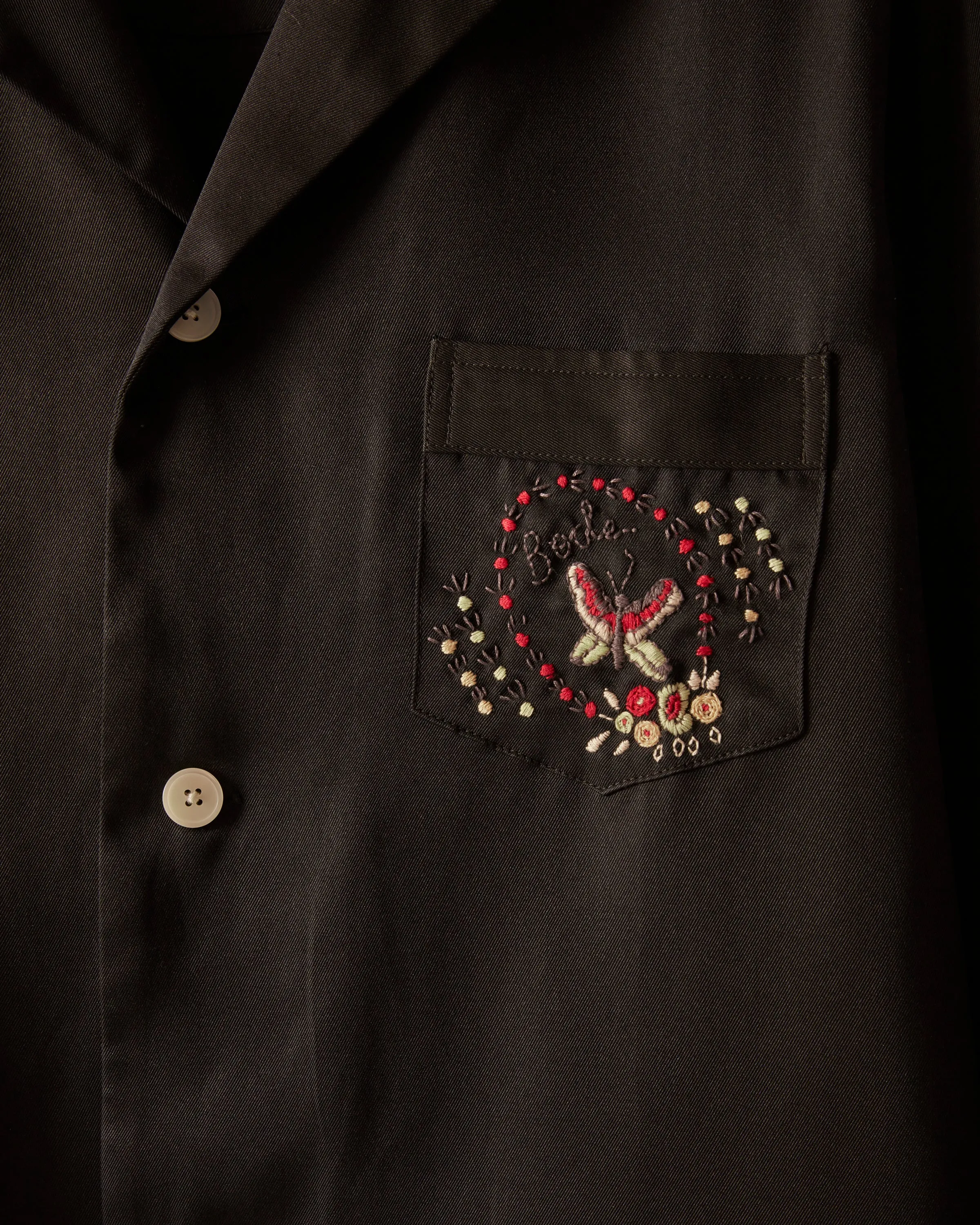 Embroidered Leafwing Long Sleeve Shirt sold by BODE product image thumbnail 3