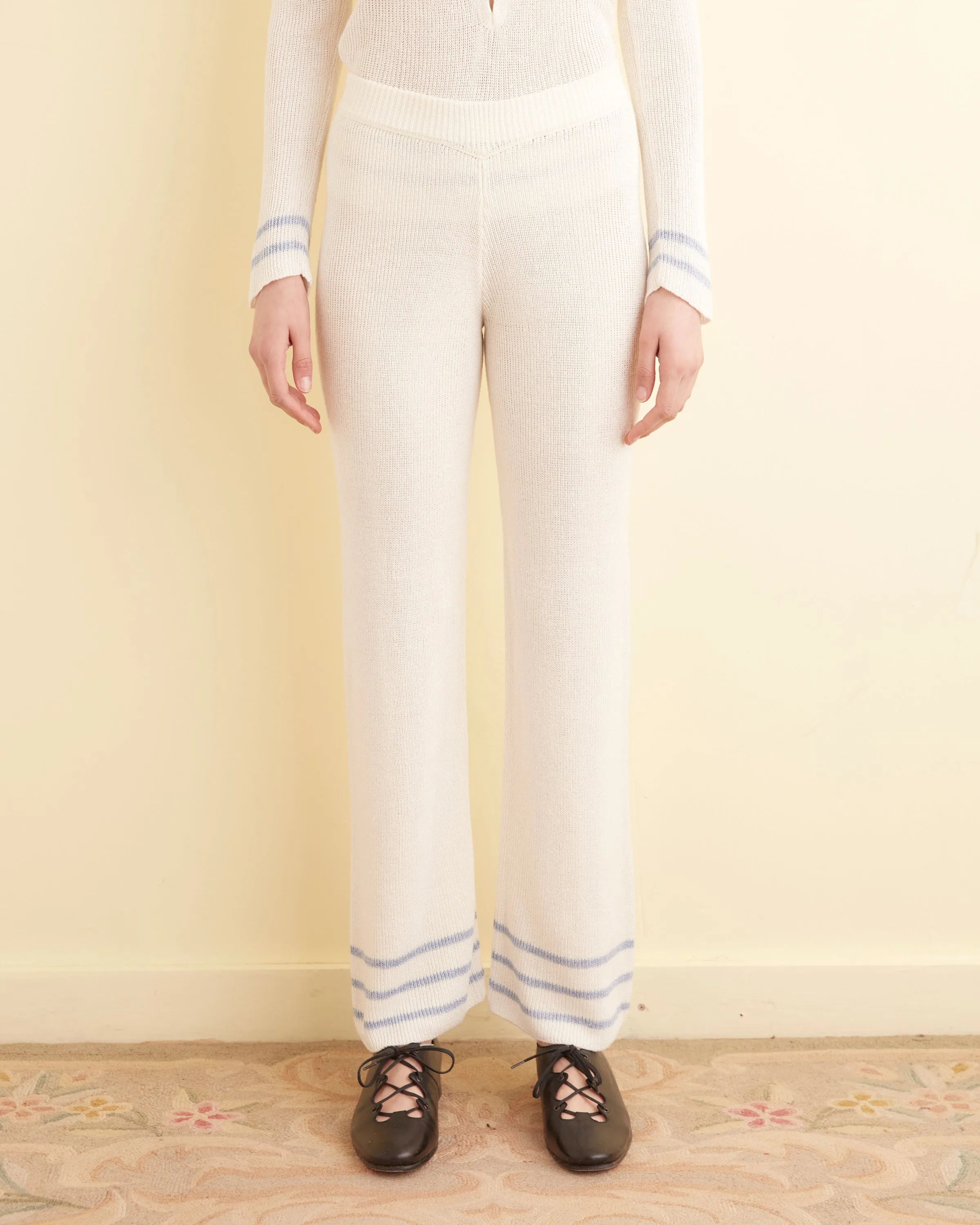 Quincy Stripe Joggers - Cream sold by BODE product image thumbnail 2
