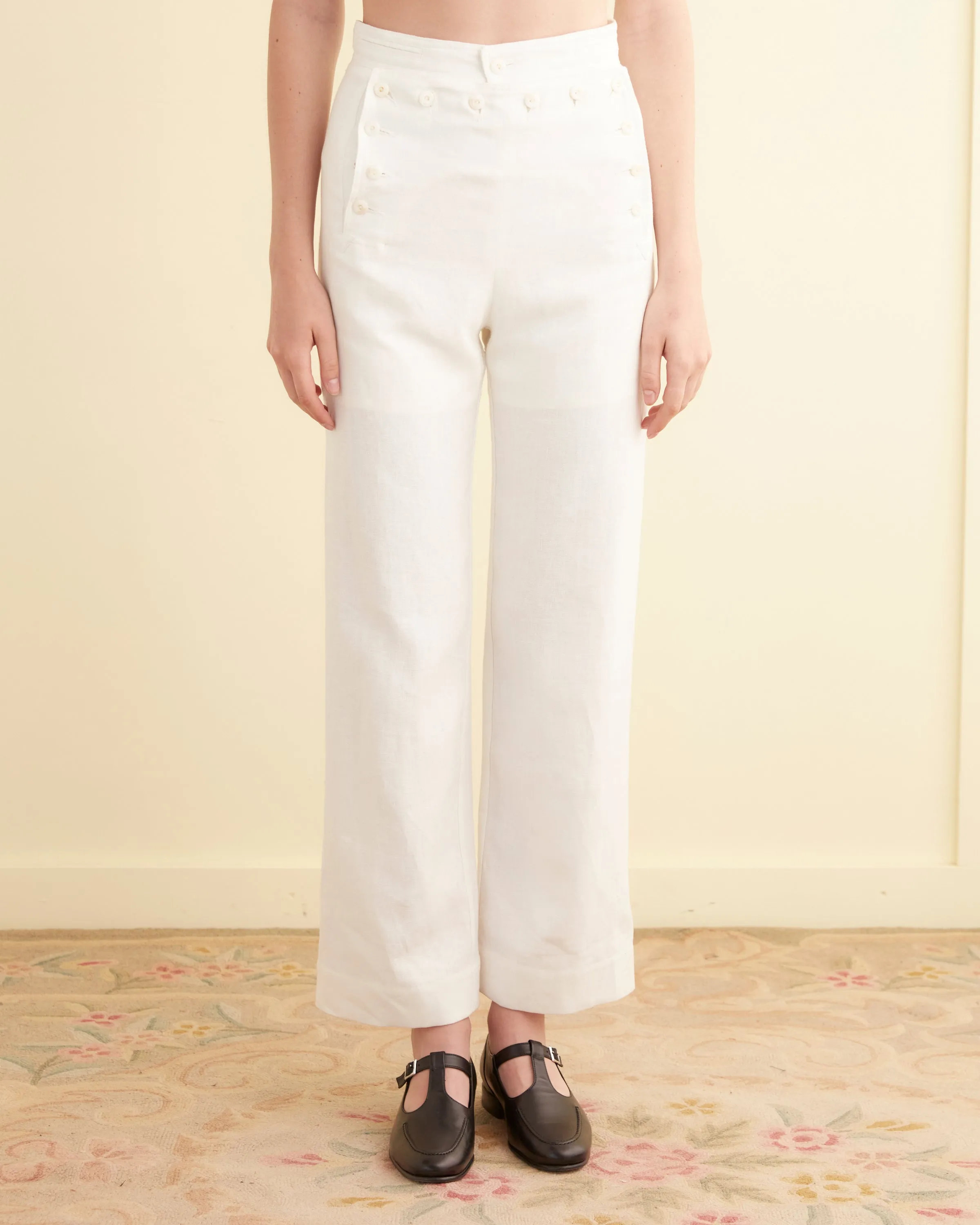 Linen Sailor Trousers - White sold by BODE product image thumbnail 2