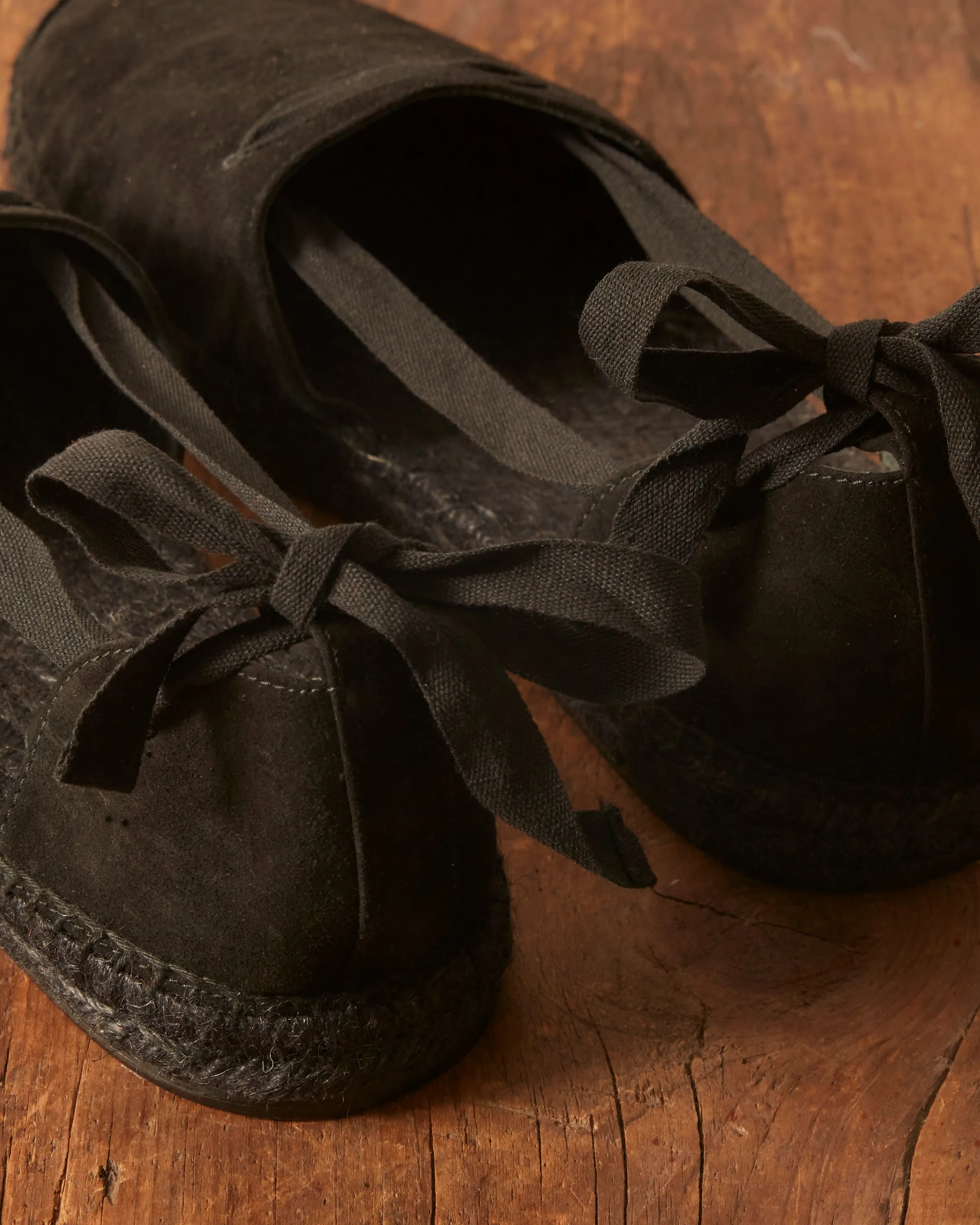 Suede Lace-Up Espadrilles - Black sold by BODE product image thumbnail 2