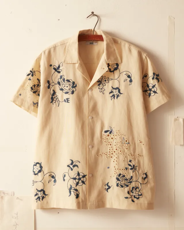 Mended Floral Short Sleeve Shirt sold by BODE