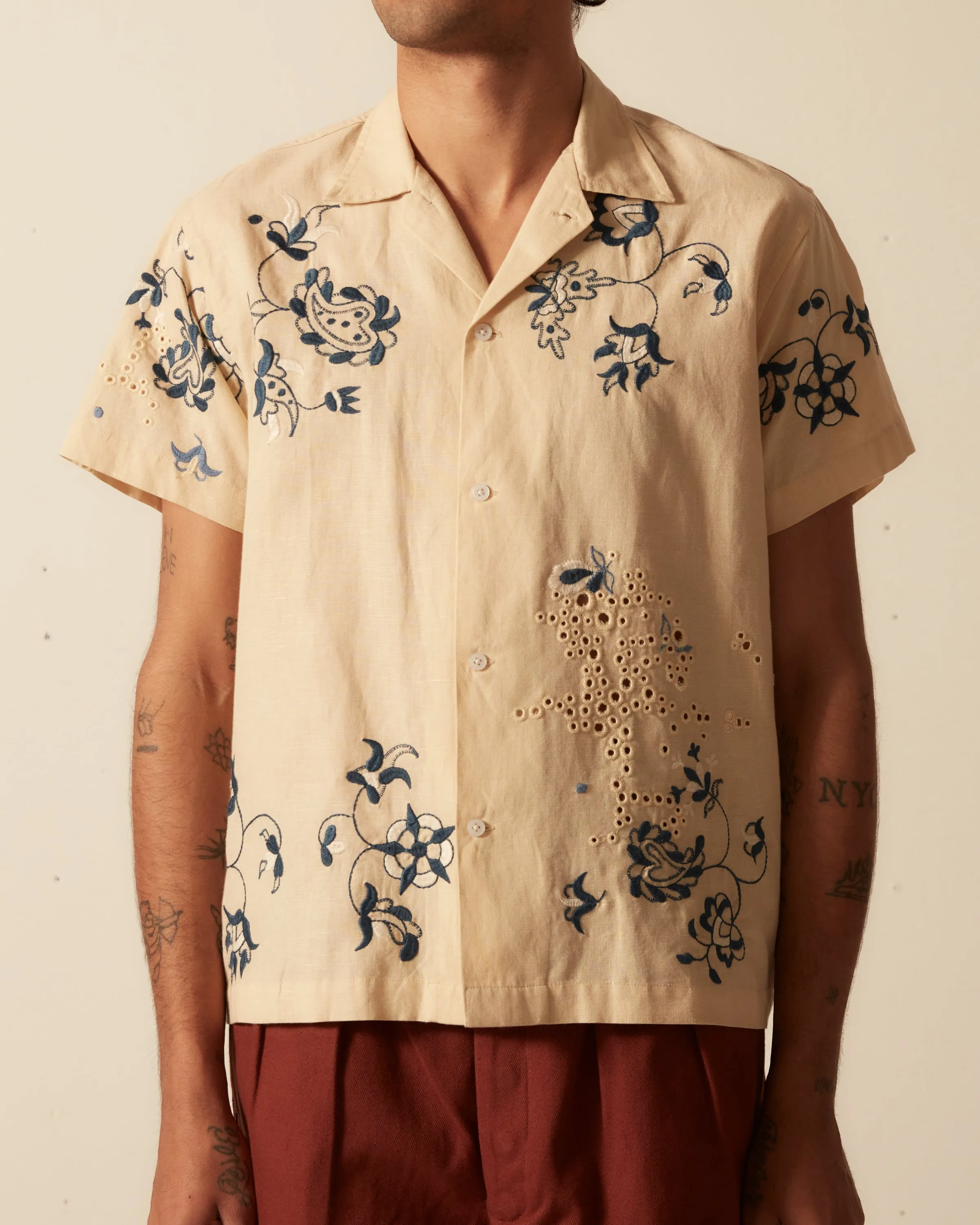 Mended Floral Short Sleeve Shirt sold by BODE product image thumbnail 2