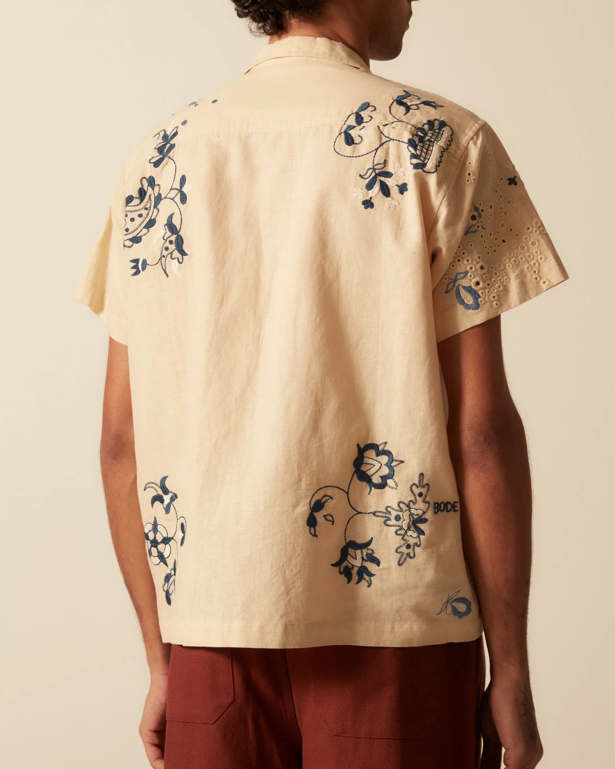Mended Floral Short Sleeve Shirt sold by BODE product image thumbnail 4