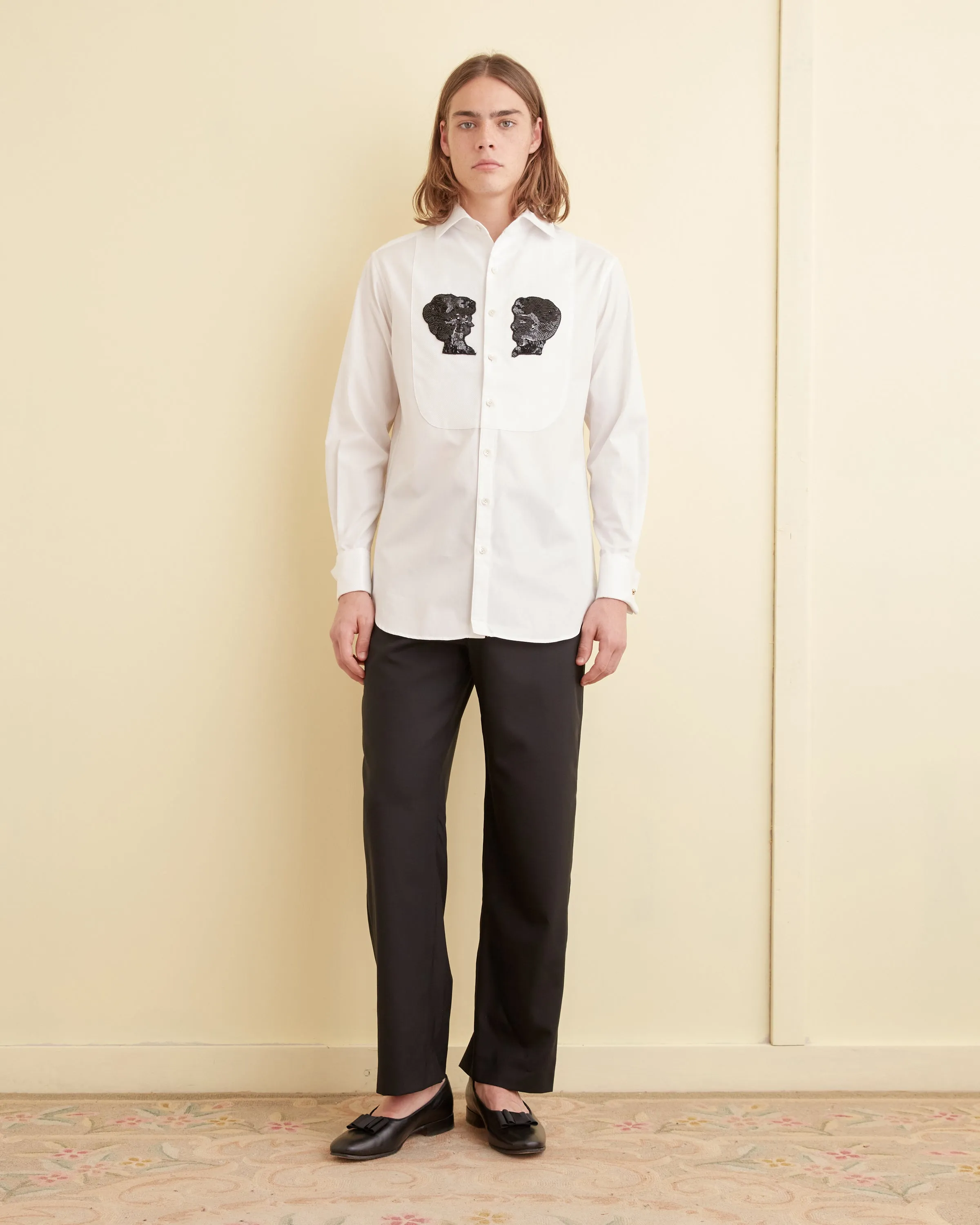 Sequined Silhouette Tuxedo Shirt sold by BODE