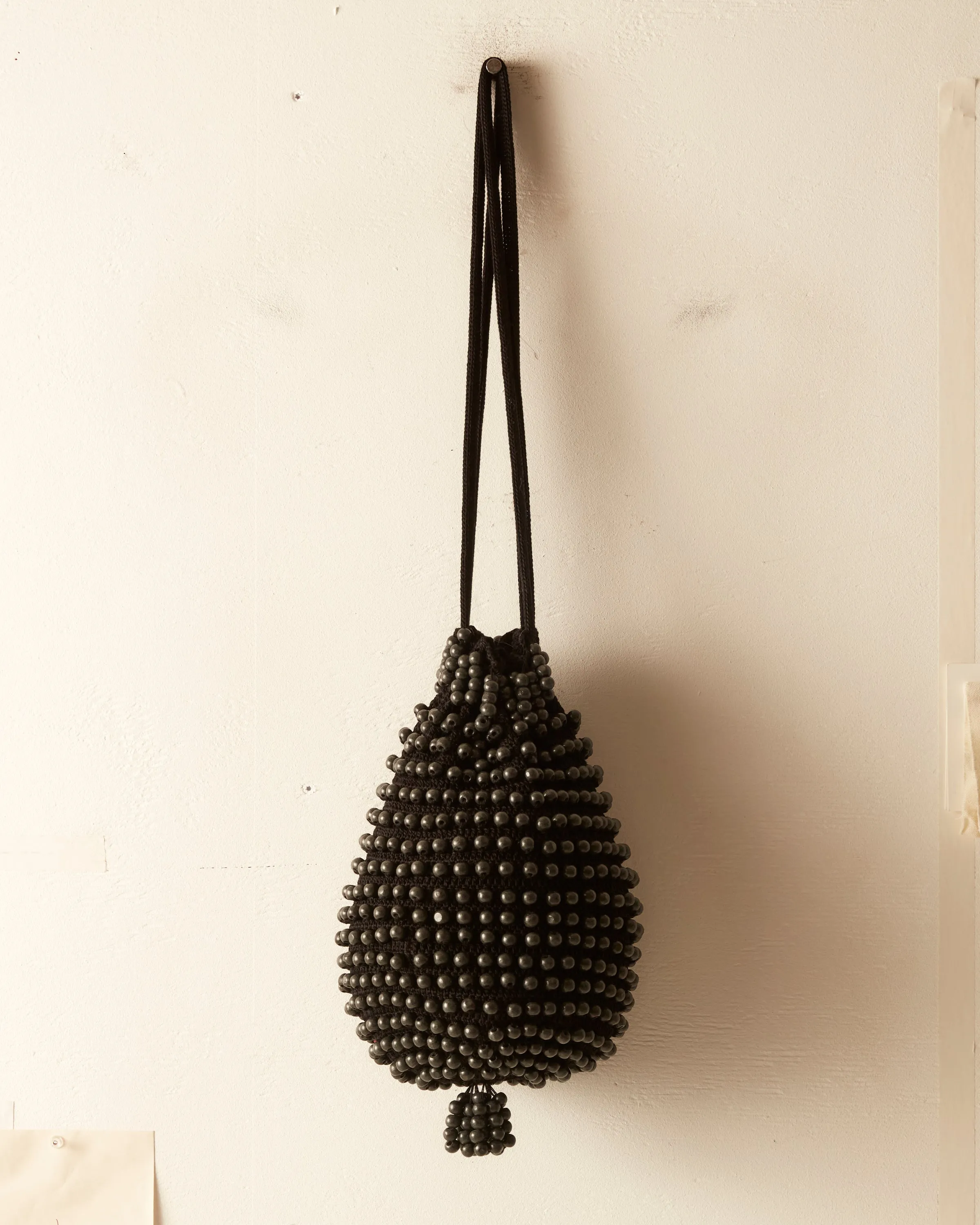 Large Beaded Crochet Bag - Black sold by BODE