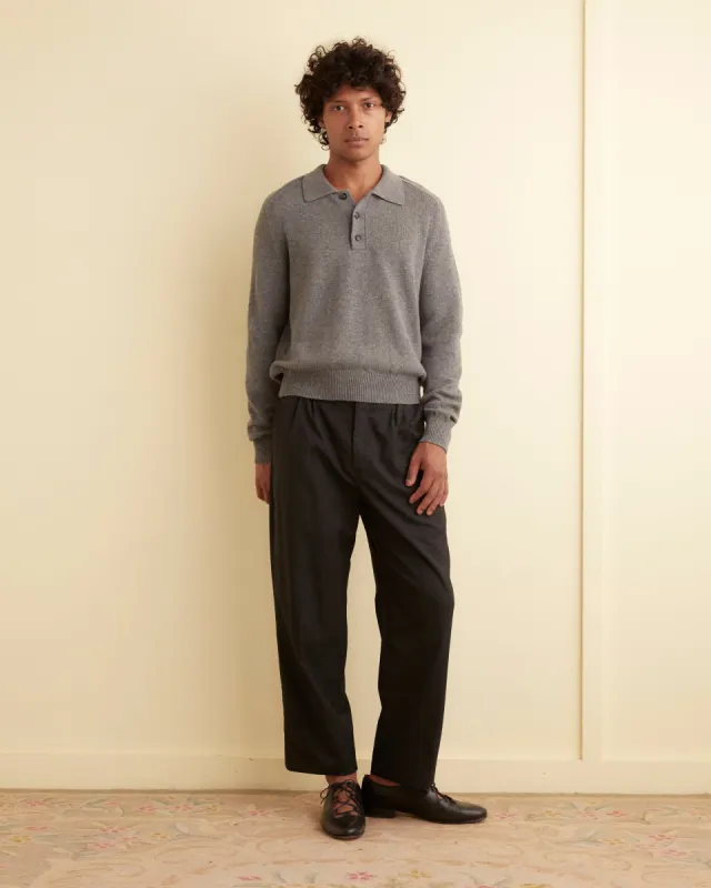 Cashmere Polo - Grey sold by BODE