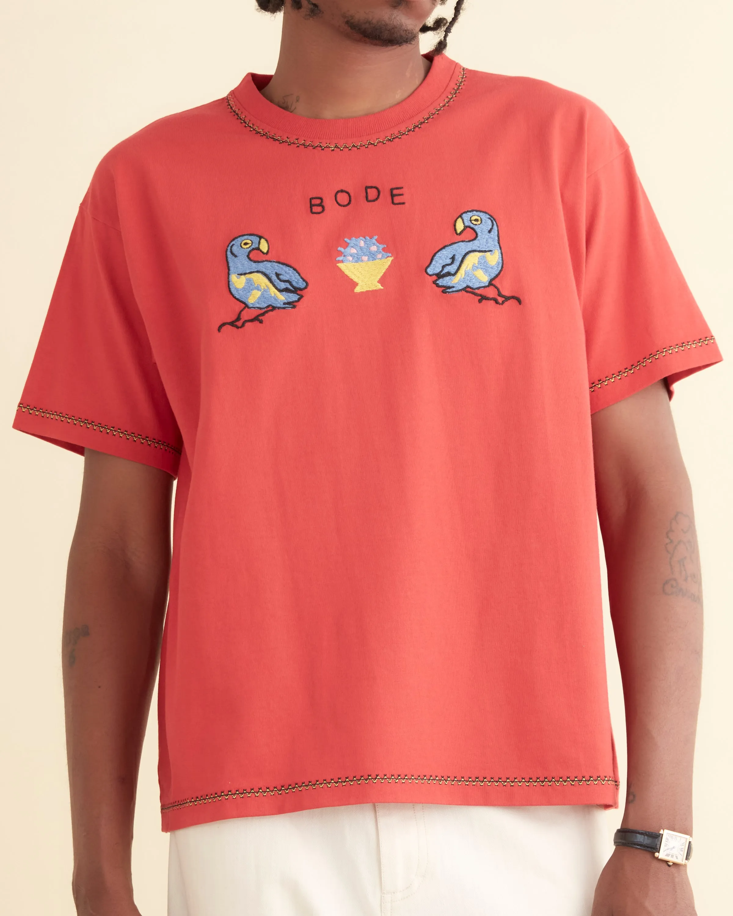 Twin Parakeet Tee - Red sold by BODE product image thumbnail 2