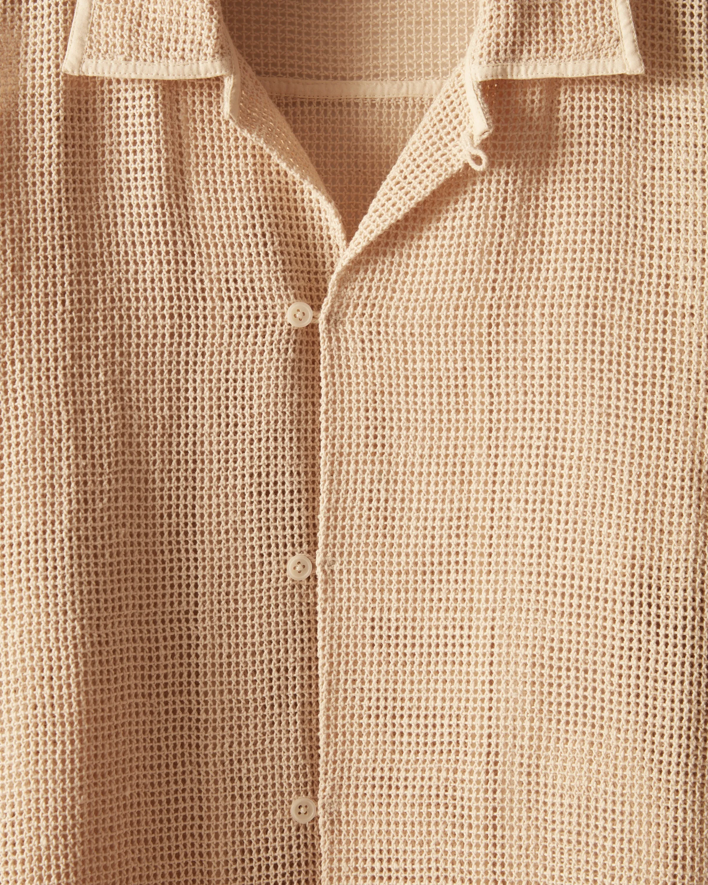 Open Weave Long Sleeve Shirt - Ecru sold by BODE product image thumbnail 3