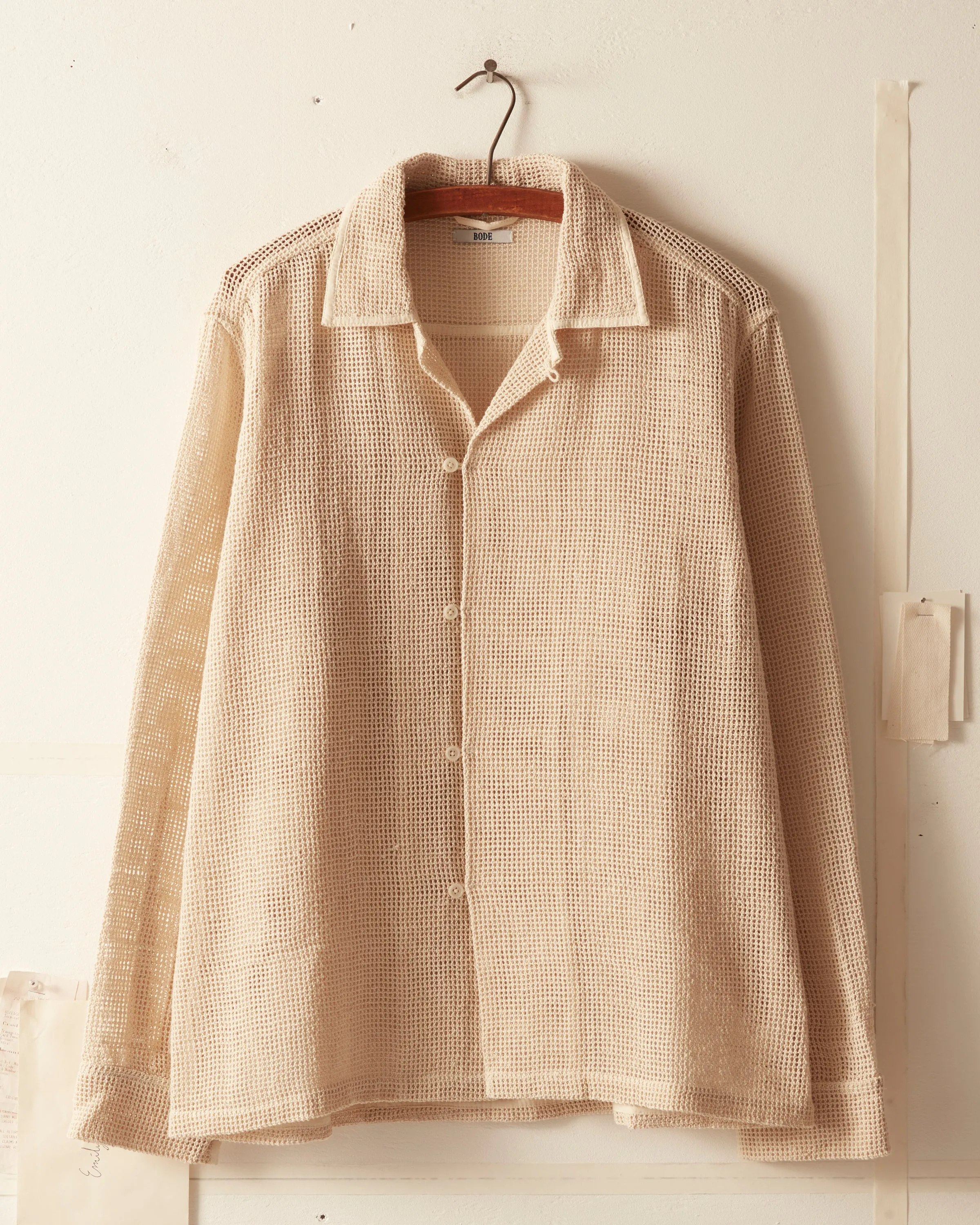 Open Weave Long Sleeve Shirt - Ecru sold by BODE product image thumbnail 2