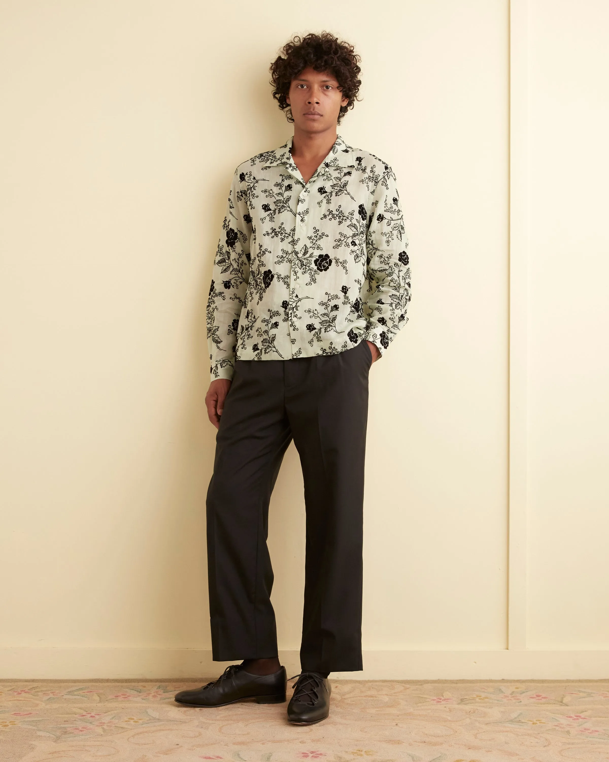 Flocked Sweetunia Long Sleeve Shirt sold by BODE