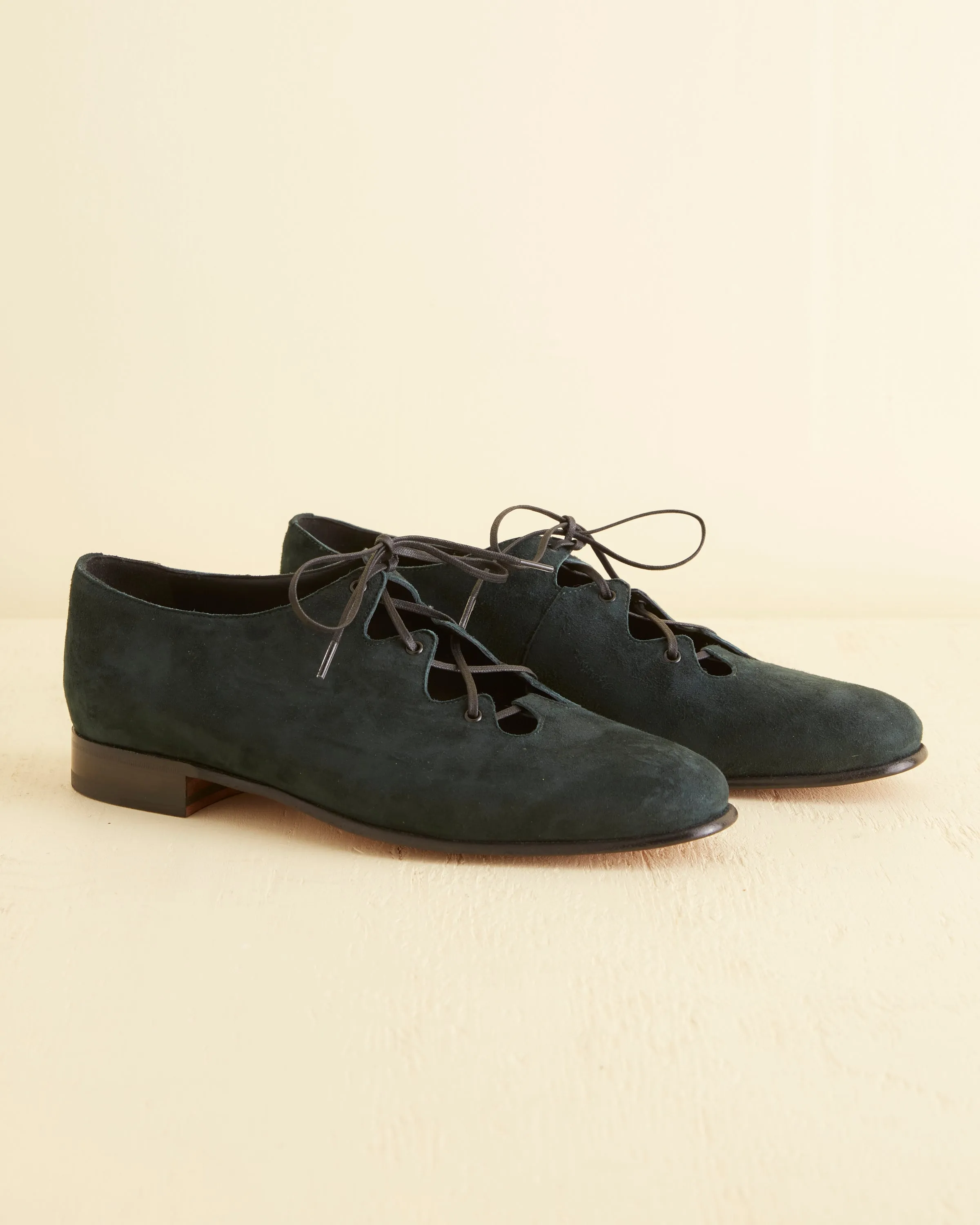 Suede County Clare Shoes - Green sold by BODE